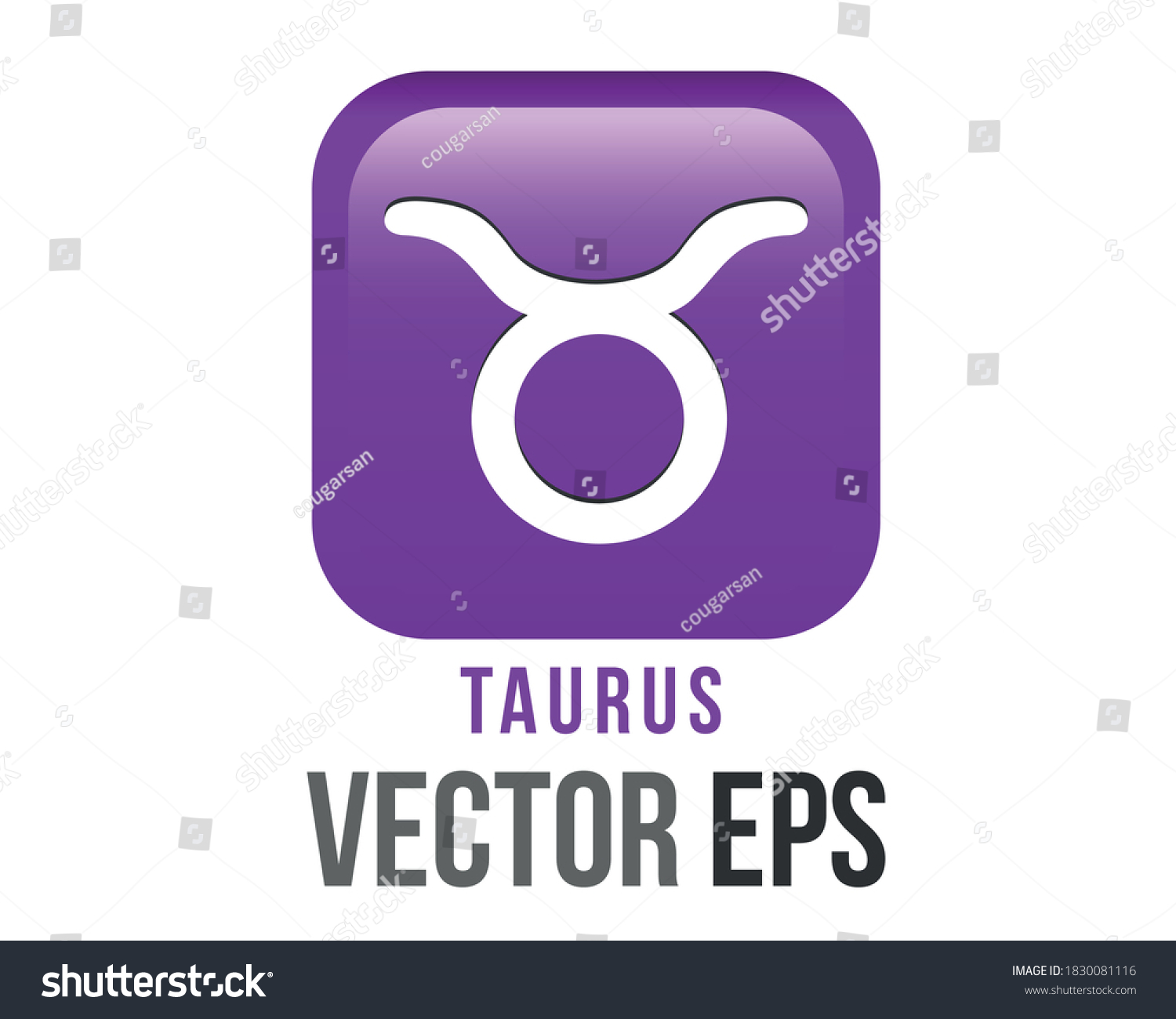 SVG of The isolated vector gradient purple Taurus astrological sign emoji icon in the Zodiac, represents bull svg