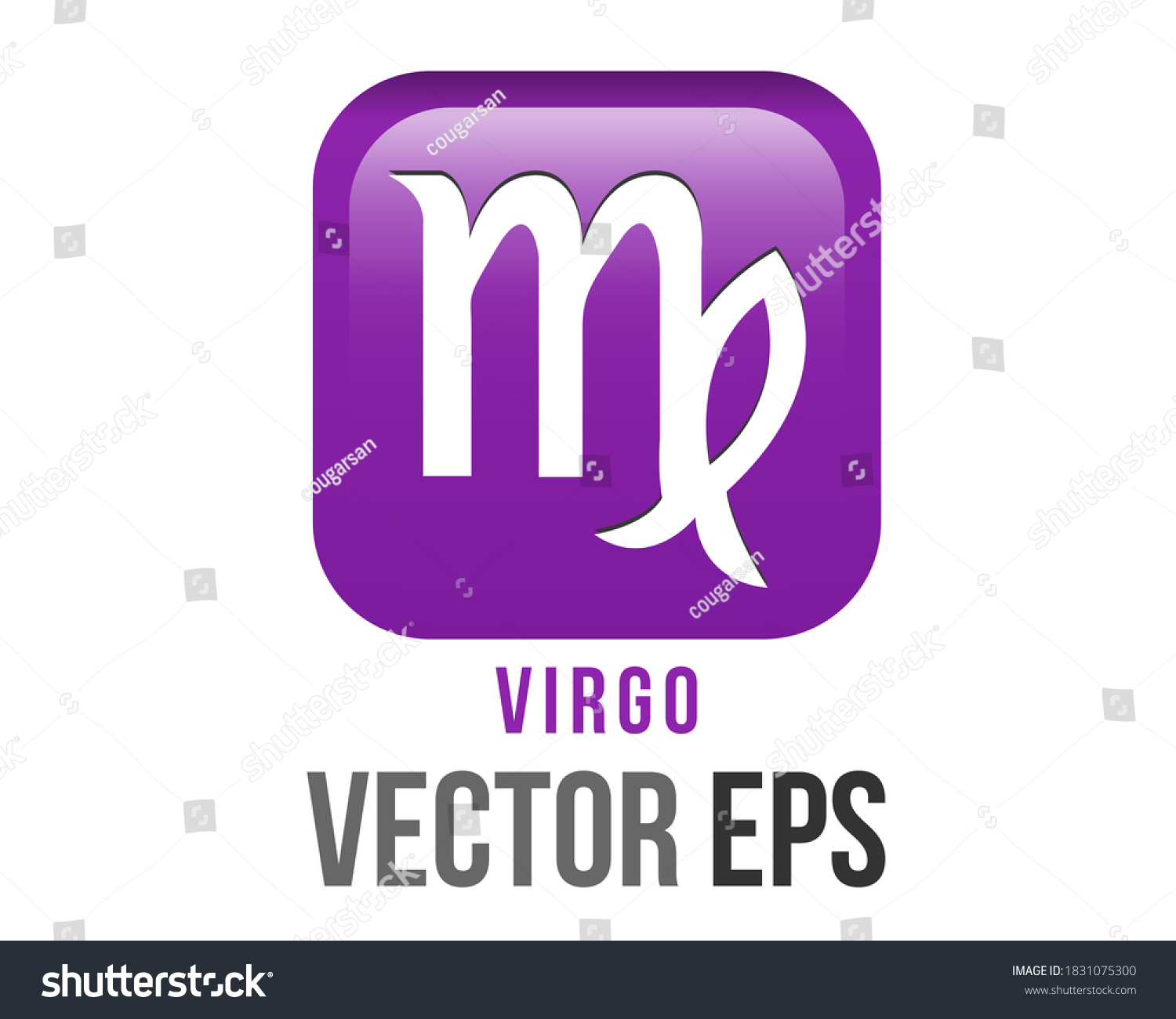 SVG of The isolated vector gradient purple Virgo astrological sign emoji icon in the Zodiac, represents Maiden svg