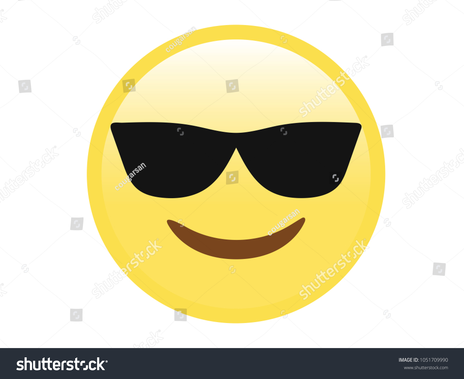 Isolated Vector Yellow Smiley Face Black Stock Vector (Royalty Free ...