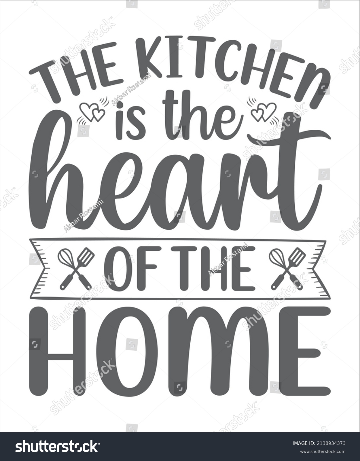 SVG of The kitchen is the heart of the home SVG T-Shirt Design. svg