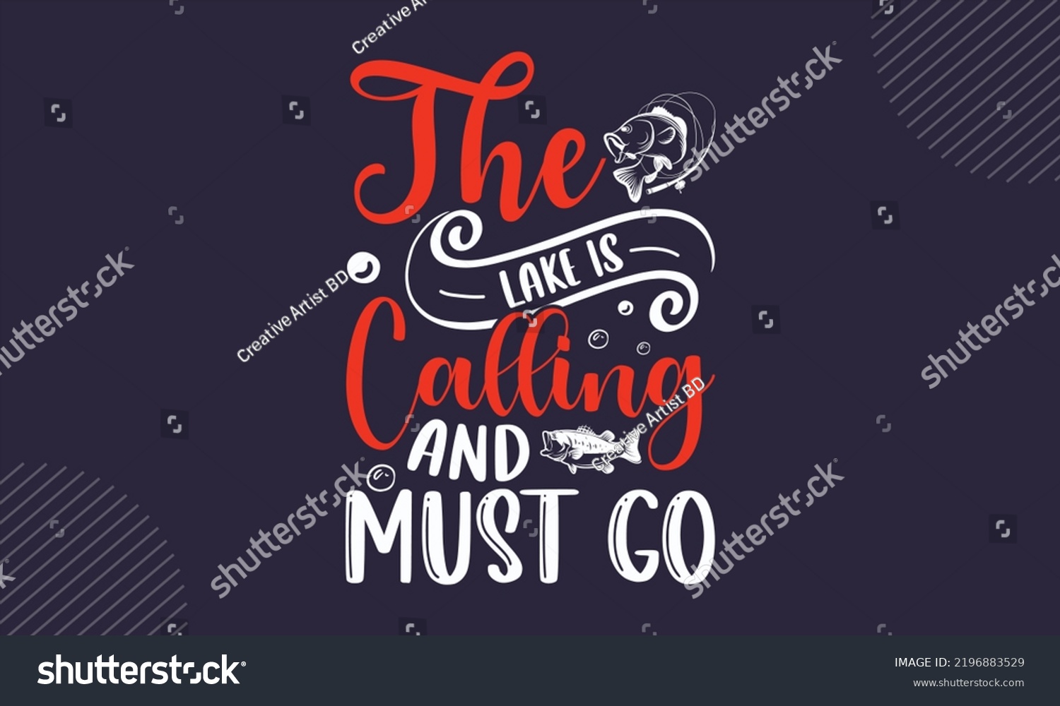 SVG of The Lake Is Calling And Must Go - Fishing T shirt Design, Hand lettering illustration for your design, Modern calligraphy, Svg Files for Cricut, Poster, EPS svg
