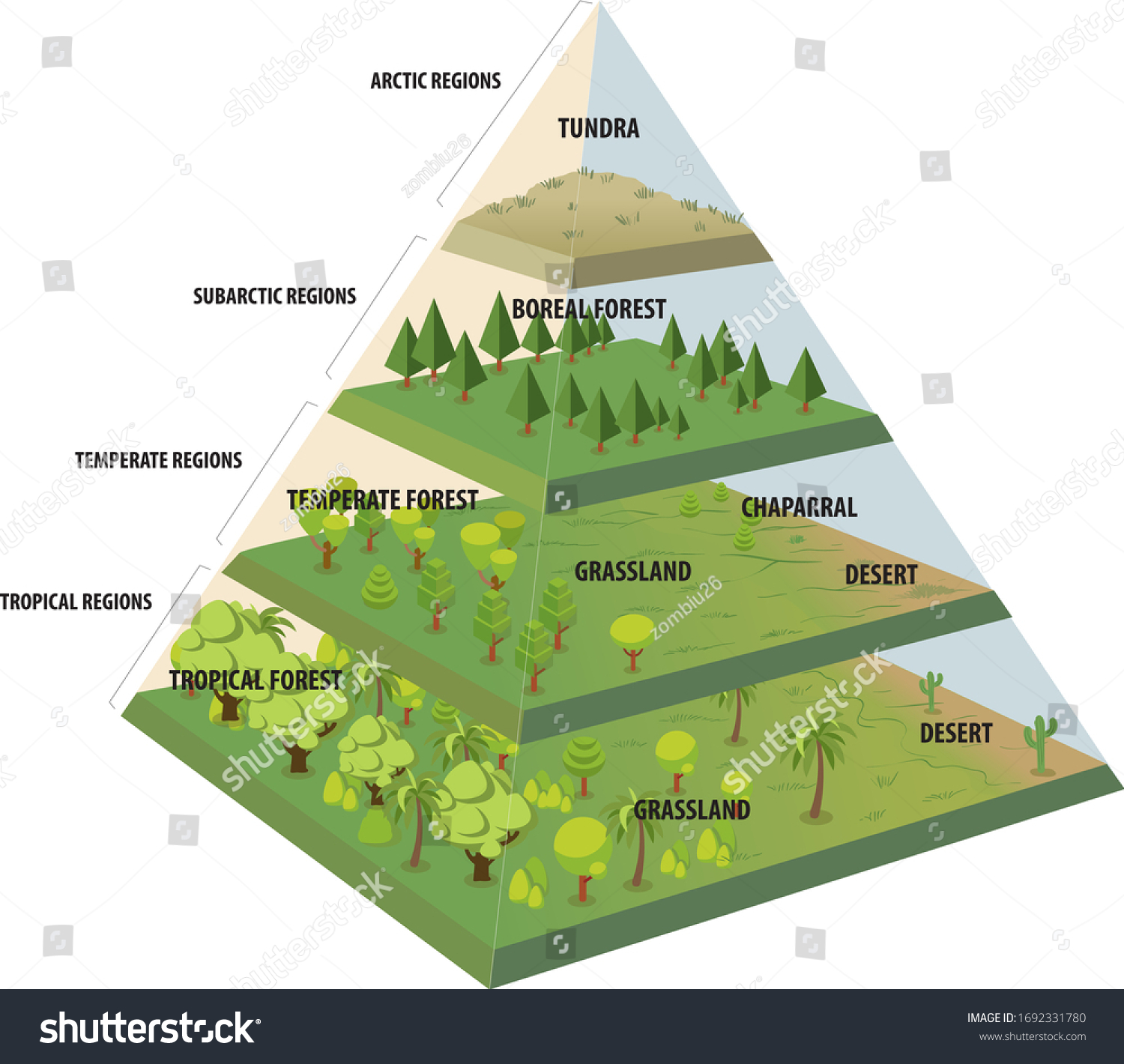 SVG of The Land biome pyramid infographic - vector svg