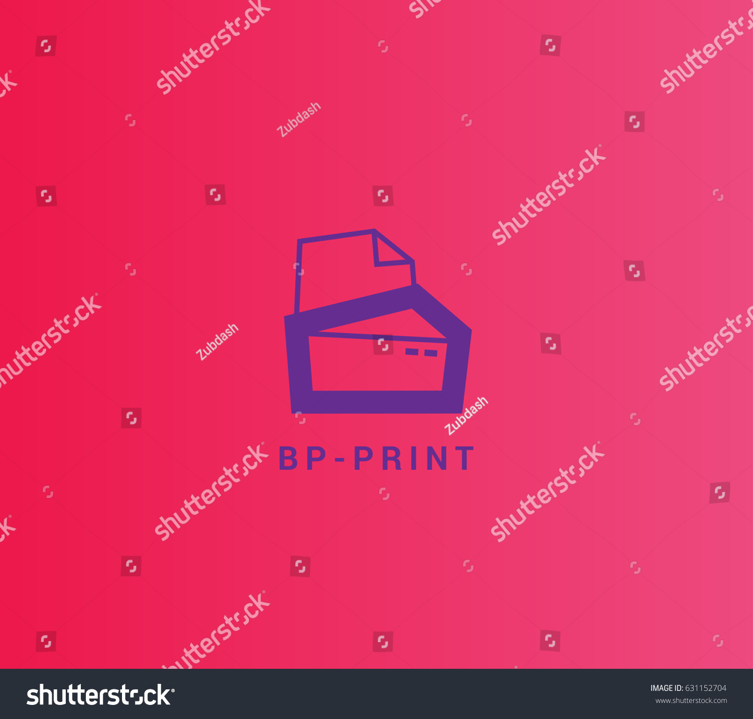 Letter B Abstract Printer Vector Logo Stock Vector (Royalty Free) 631152704