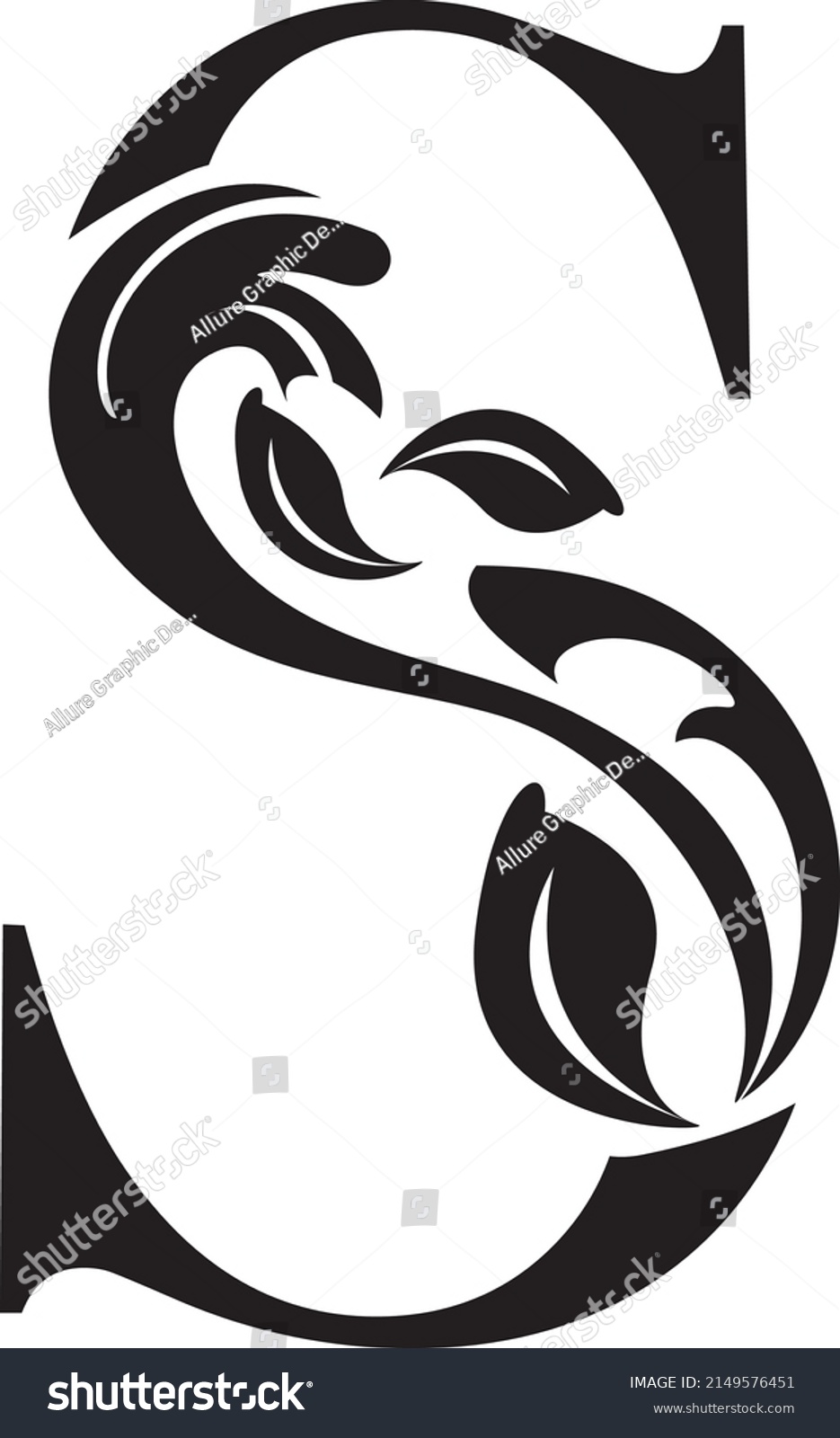 Letter S Fancy Flourish Stock Vector (Royalty Free) 2149576451 ...