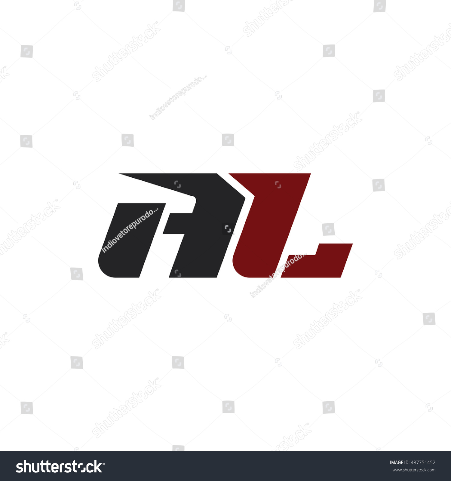 The Letters A And L Logo Automotive Black And Red Colored Stock Vector ...