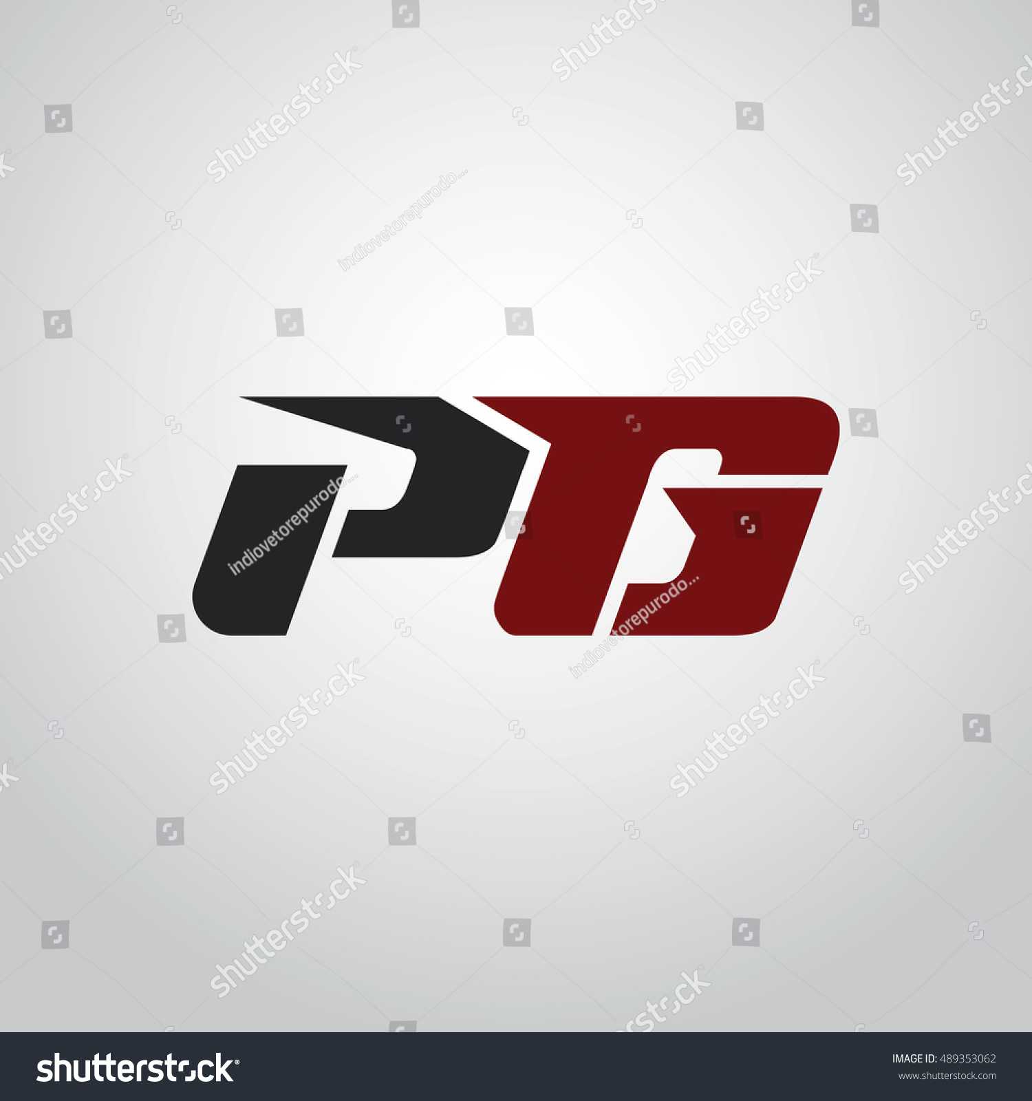 Letters P G Logo Automotive Black Stock Vector Royalty Free