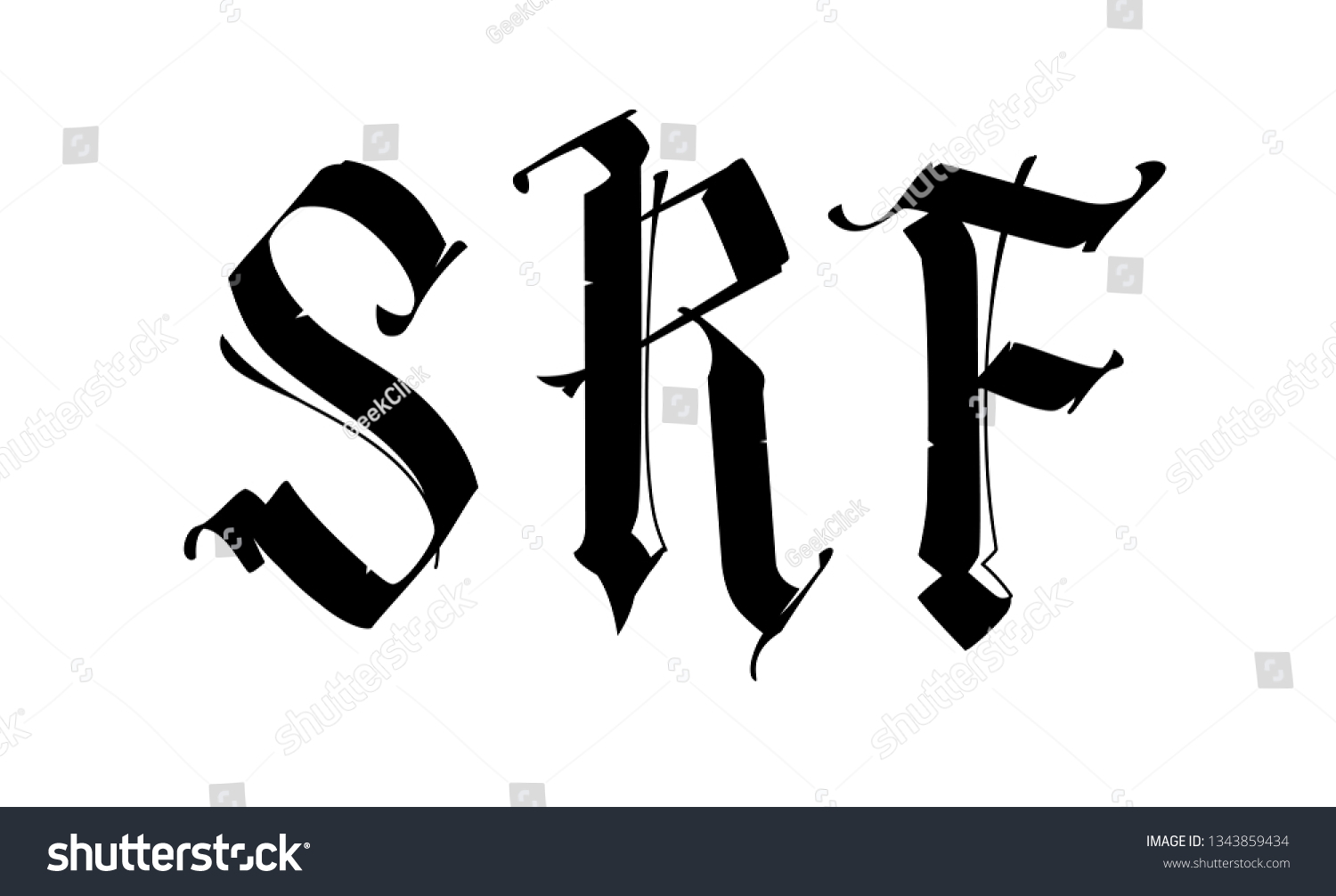 Letters S R F Gothic Style Stock Vector Royalty Free