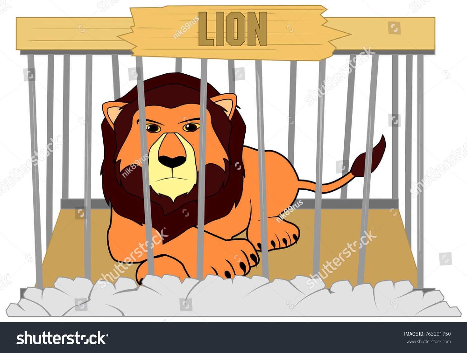 Lion Zoo Stock Vector (Royalty Free) 763201750 | Shutterstock