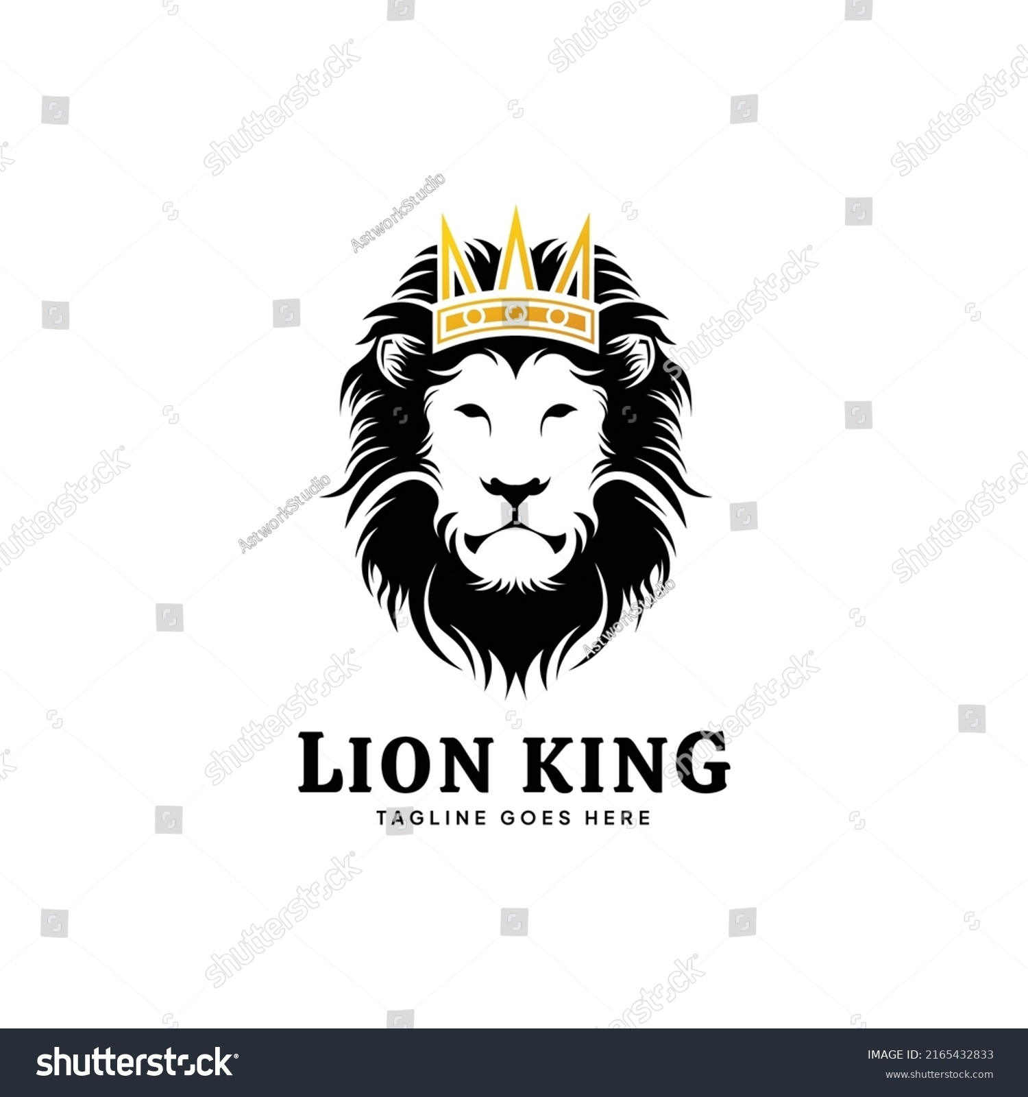 Lion King Logo Template Tribal Style Stock Vector (Royalty Free ...