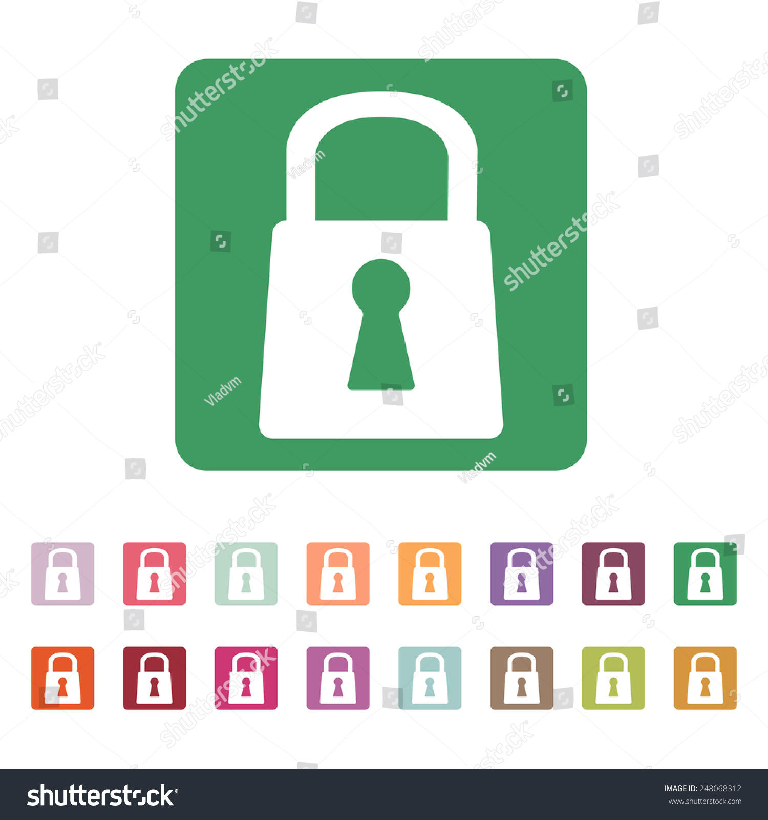 Lock Icon Lock Symbol Flat Vector Stock Vector (Royalty Free) 248068312
