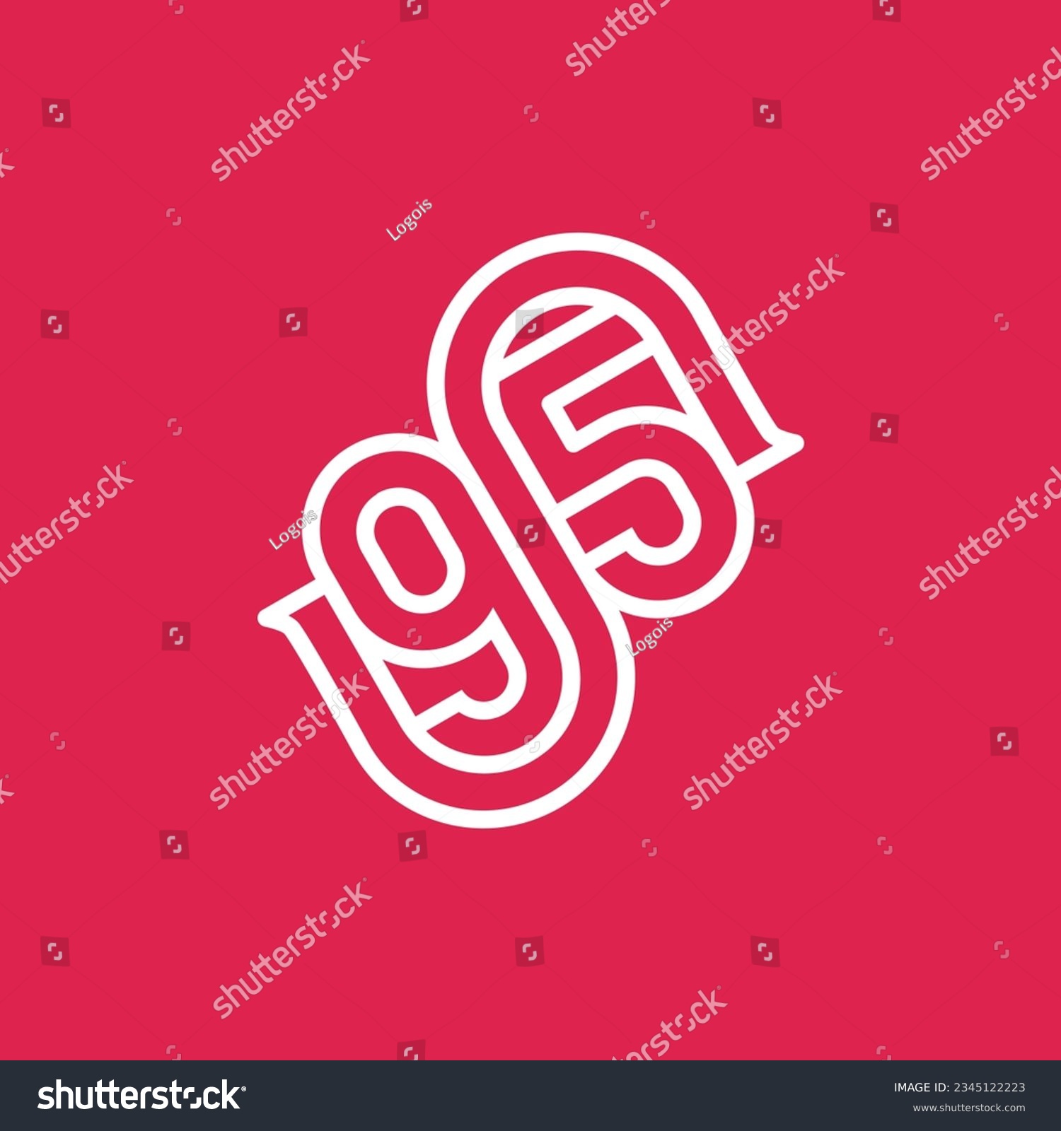 SVG of the logo consists of the letter S and number 95 combined. Outline and elegant. svg