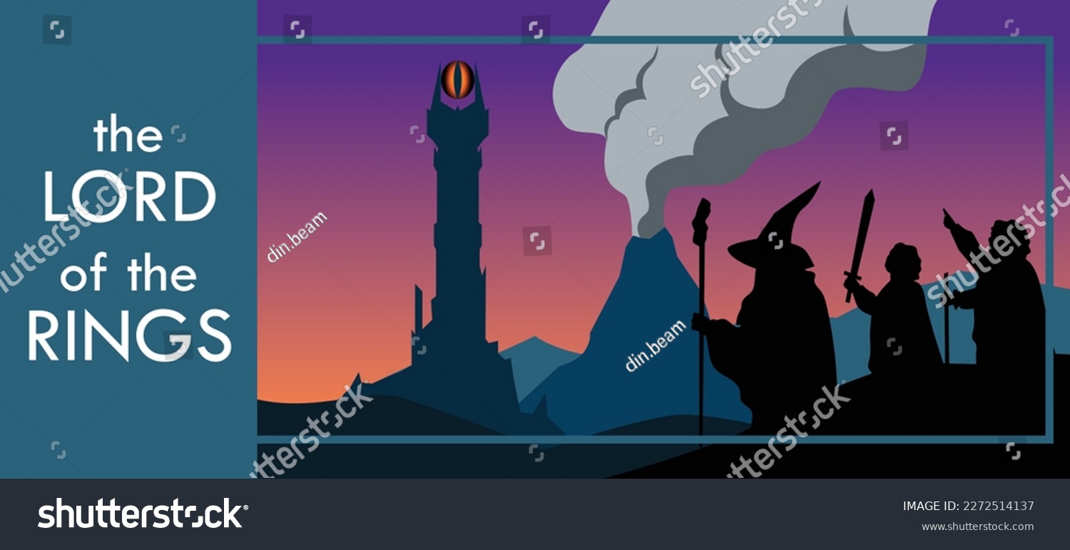 SVG of The lord of the rings. Movie, book Vector illustration. Print Design for mug, T-Shirt. svg