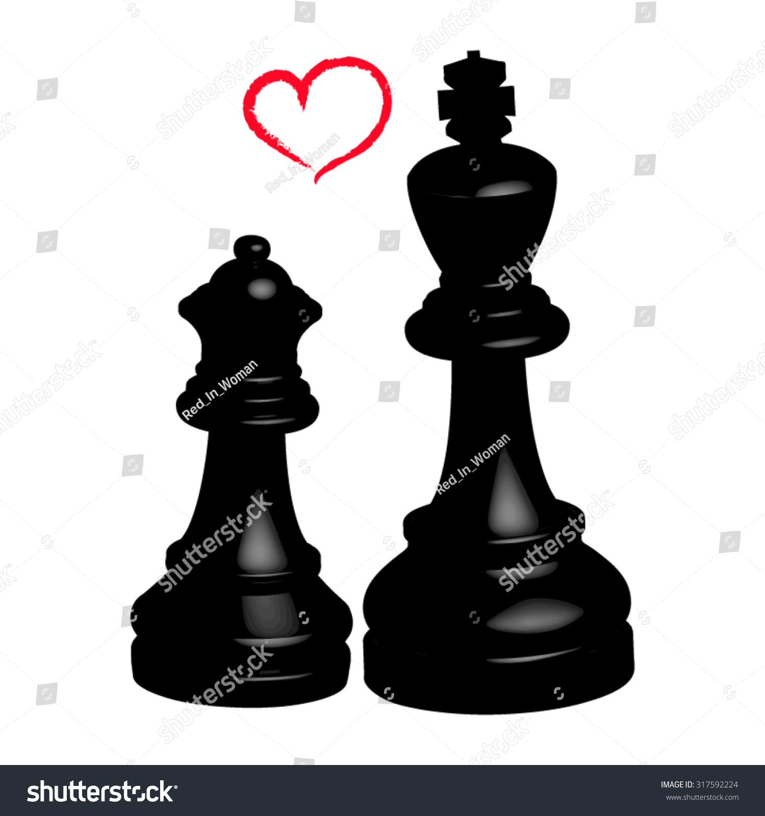 SVG of The love between the black Queen and the black king, happy business relationship. In 3D, all isolated. svg