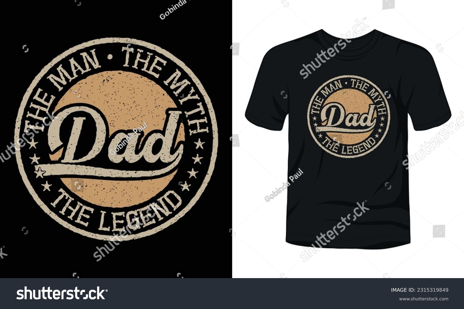 SVG of The man the myth dad the legend vintage badge t-shirt design svg