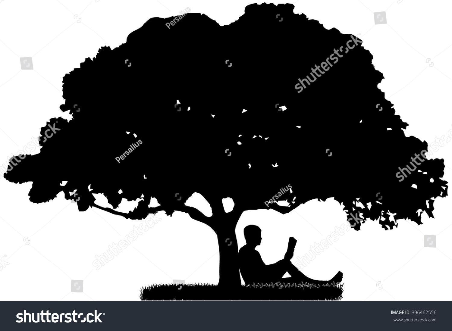 Sitting Under Tree Drawing Images Stock Photos And Vectors Shutterstock