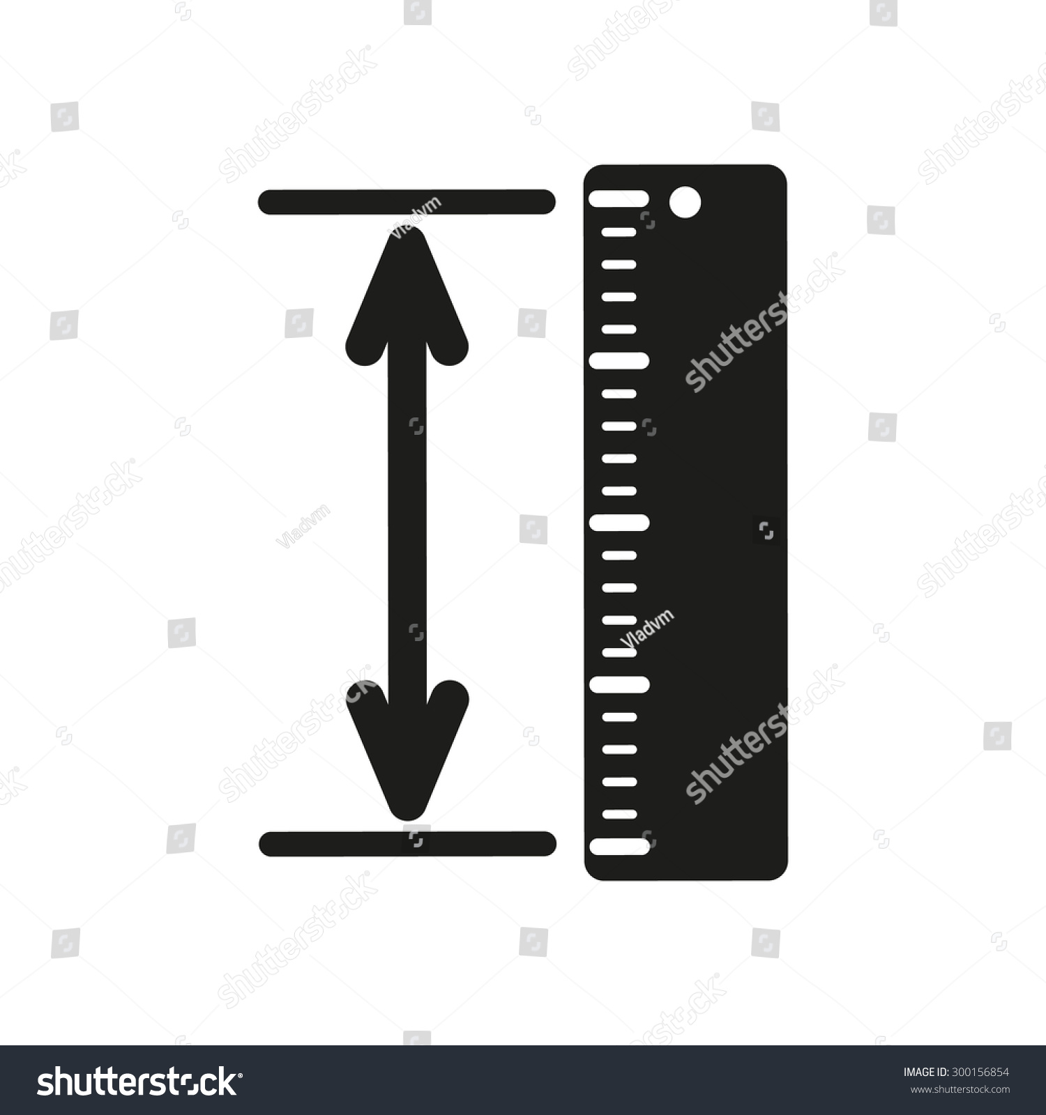 Measuring Height Length Icon Ruler Straightedge Stock Vector 300156854 ...