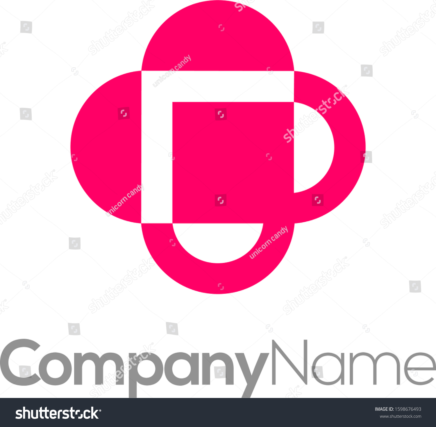 Medical Logo Combined Heart Pink Stock Vector (Royalty Free) 1598676493