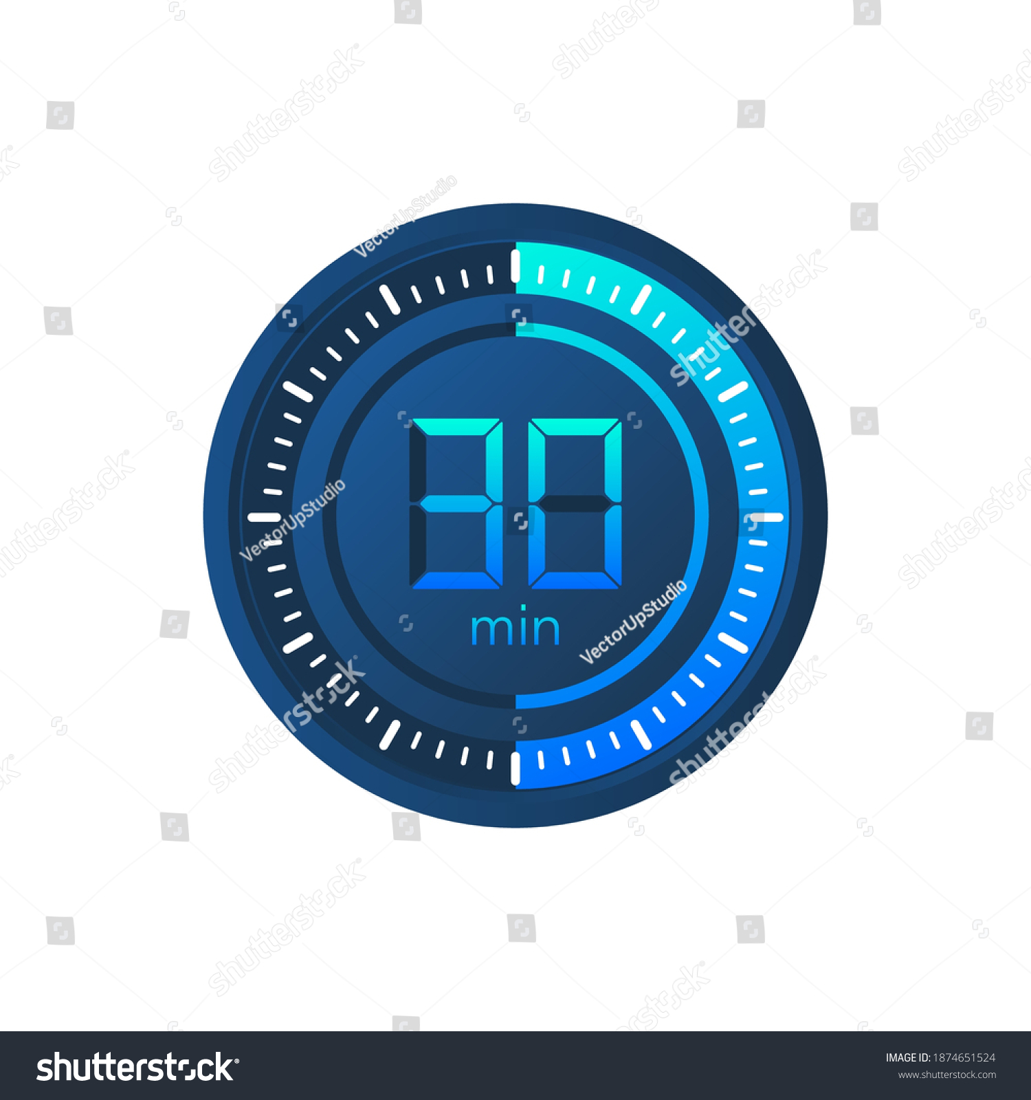 30 Minutes Stopwatch Vector Icon Stopwatch Stock Vector (Royalty Free ...