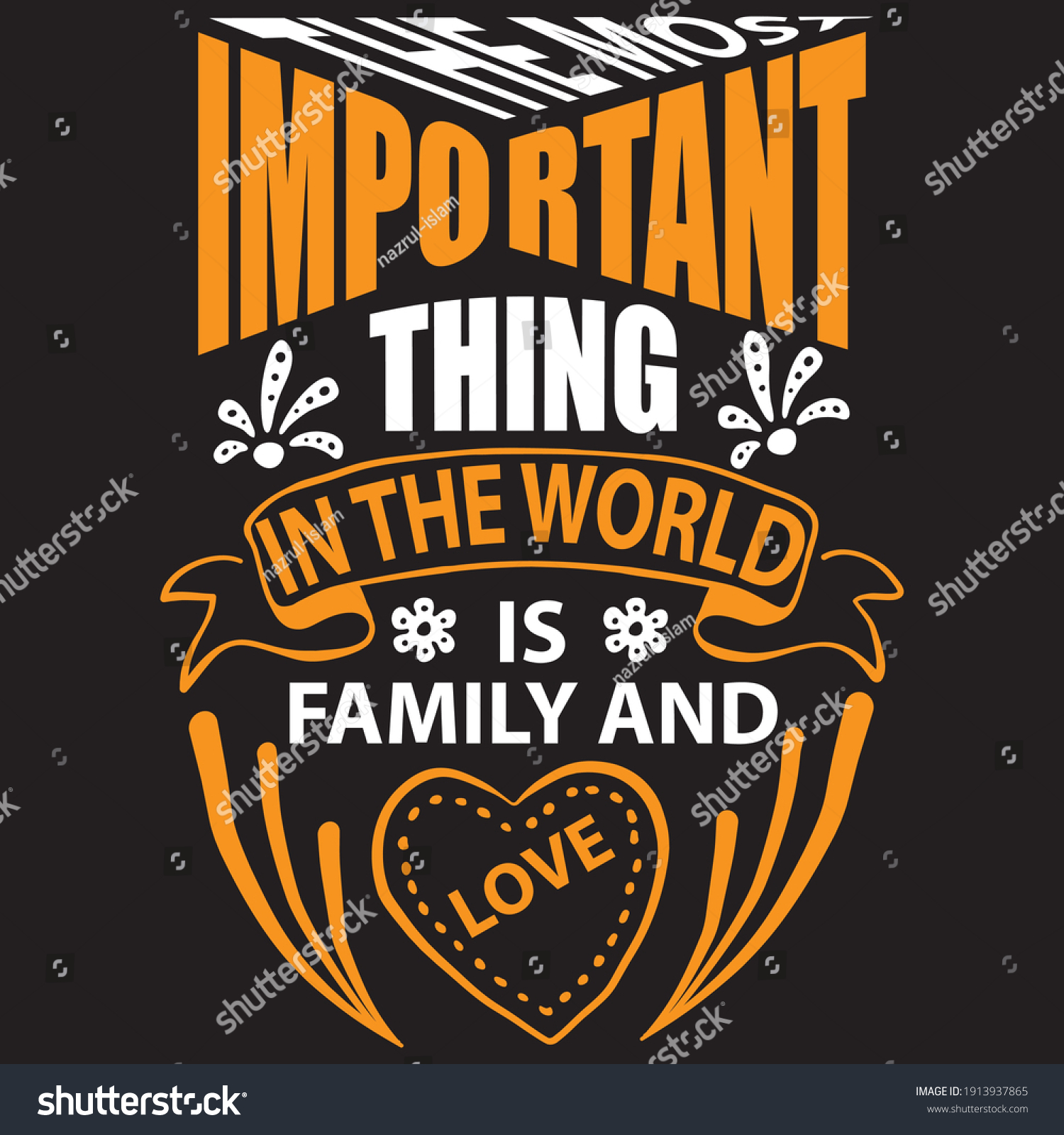 Most Important Thing World Family Love Stock Vector Royalty Free