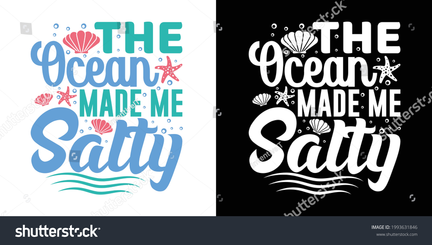 SVG of The Ocean Made Me Salty Printable Vector Illustration svg