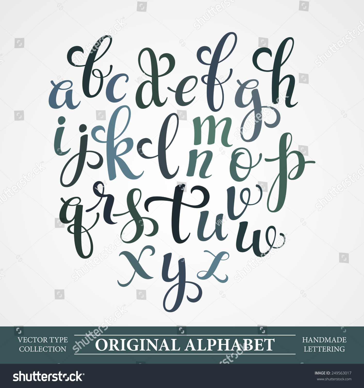 The Original Alphabet. Hand-Made Lettering Stock Vector Illustration ...