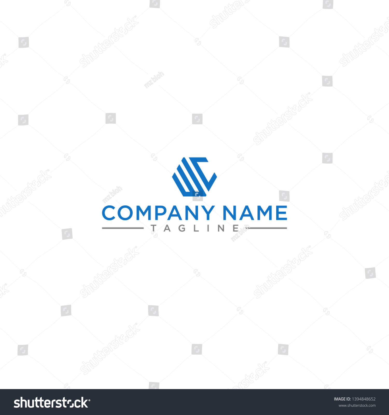 Original Wc Logo Stylish Hexagon Shaped Stock Vector (Royalty Free ...