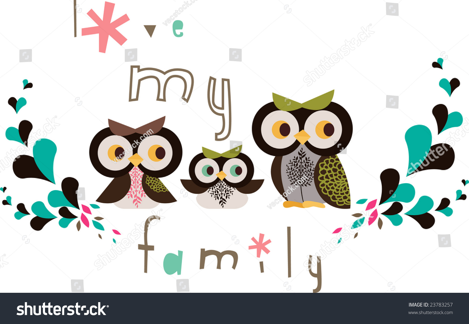 Download Owl Family Stock Vector 23783257 - Shutterstock