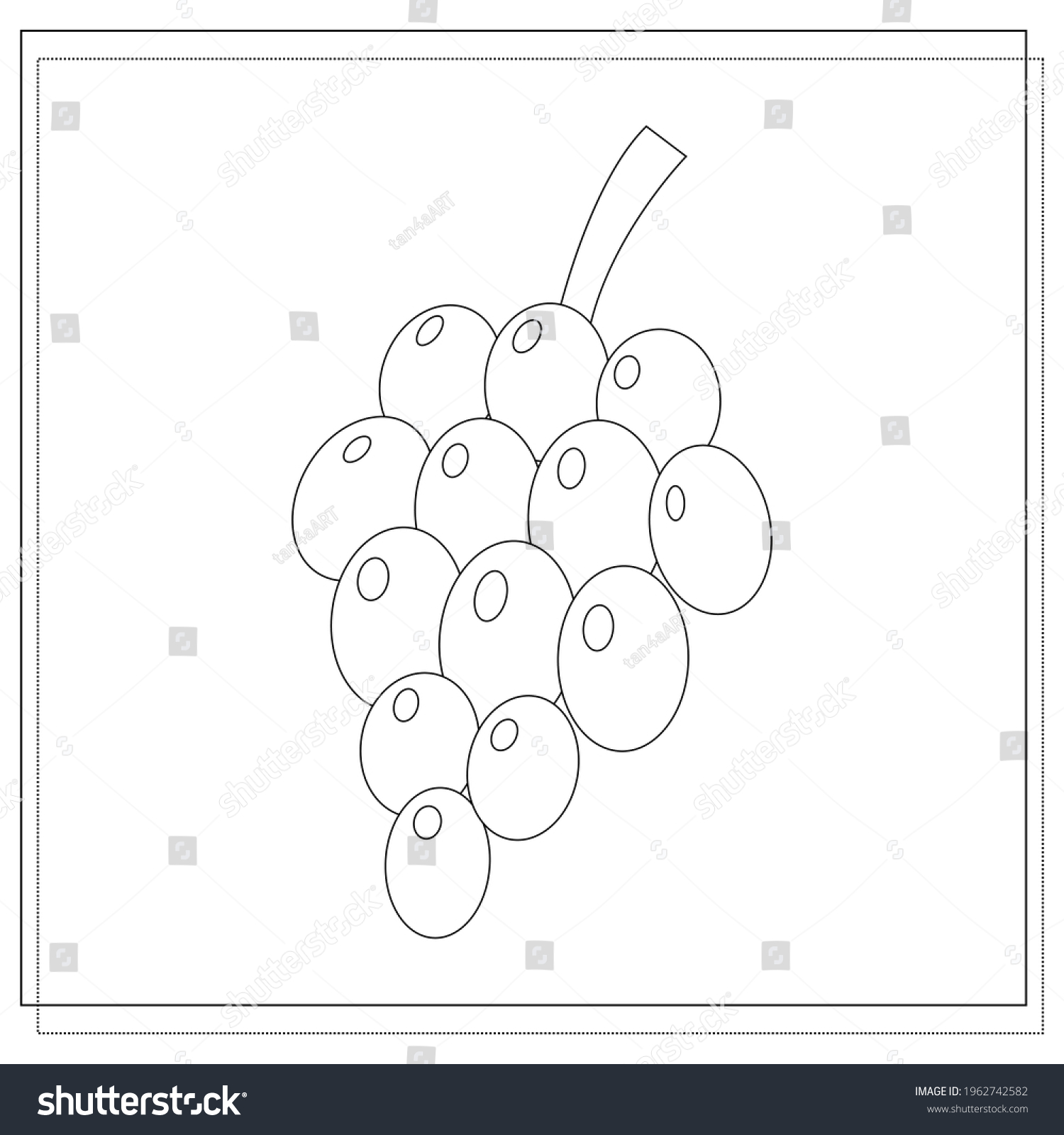 Page Coloring Book Grapes Sketch Coloring Stock Vector (Royalty Free ...