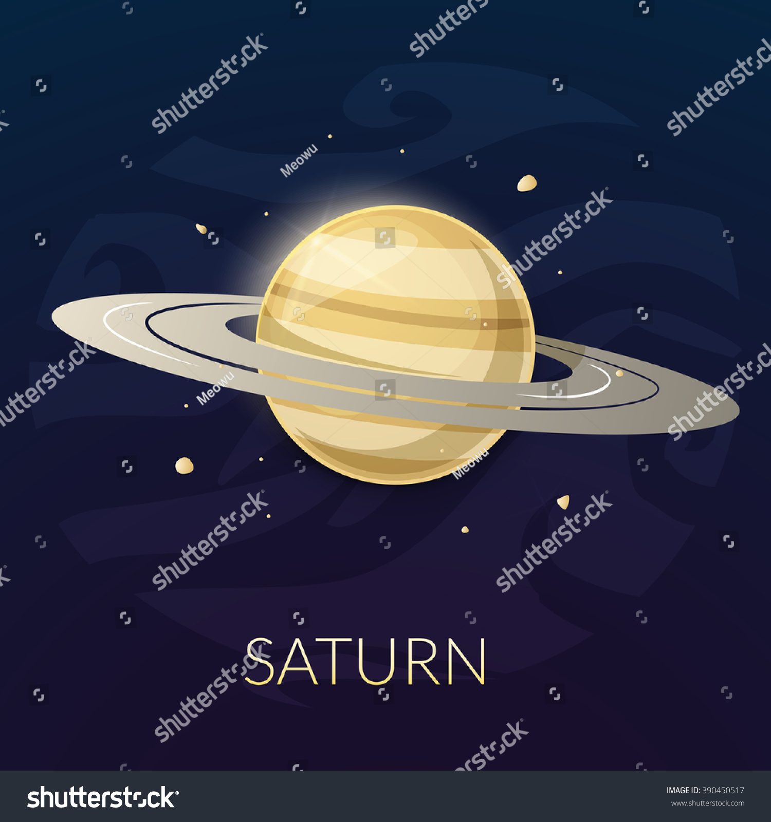 Planet Saturn Vector Illustration Isolated On Stock Vector 390450517 ...