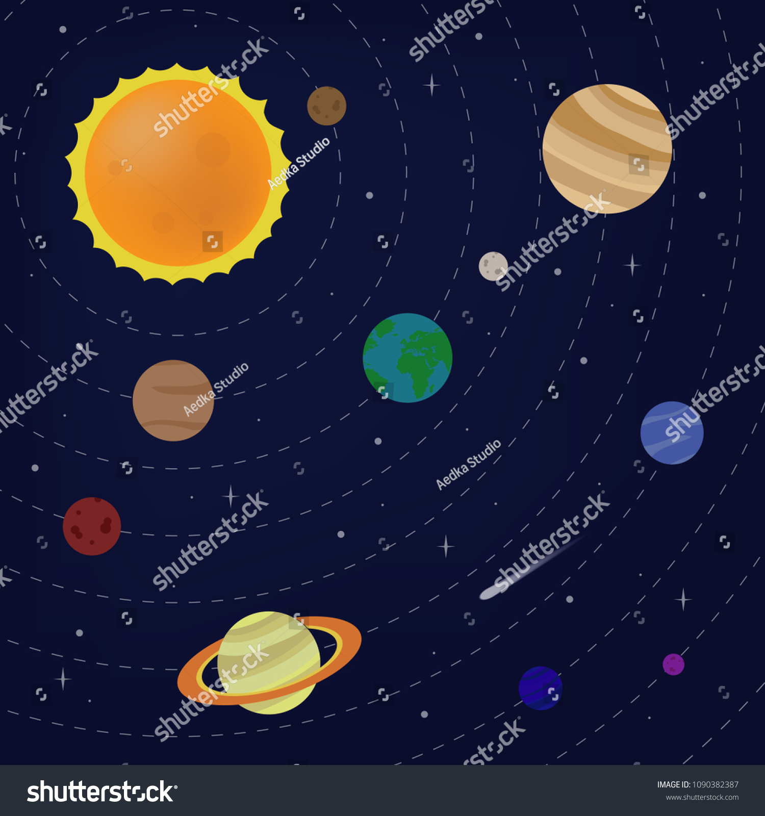 Planets Solar System Vector Illustration Stock Vector (Royalty Free ...