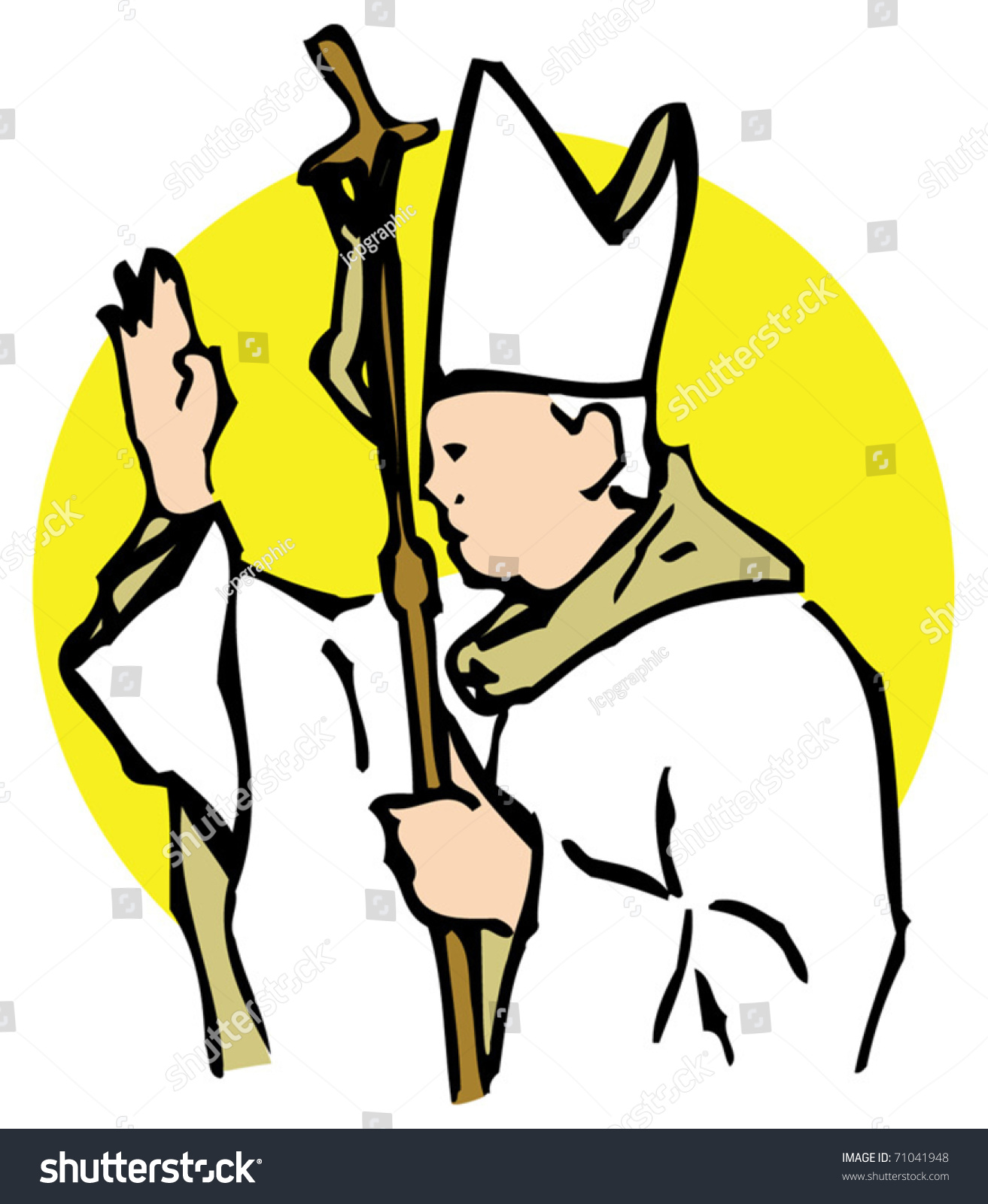 Pope Blessing Stock Vector 71041948 - Shutterstock