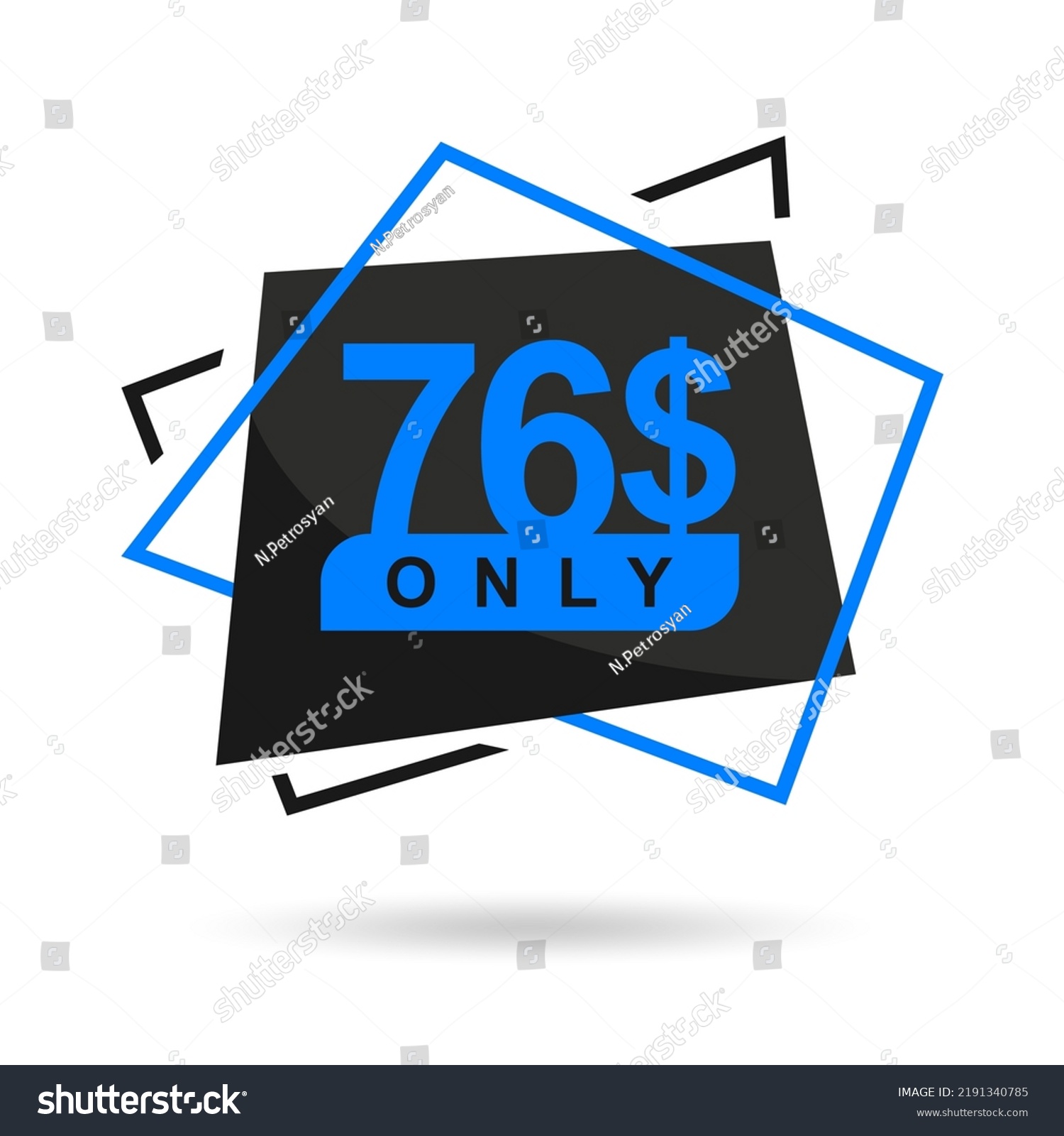 SVG of The price is only 76$. The price tag is only 76 dollars. Design of a beautiful price tag with a stylish font on a white background. Designed for special offer. Vector illustration of prices.  svg