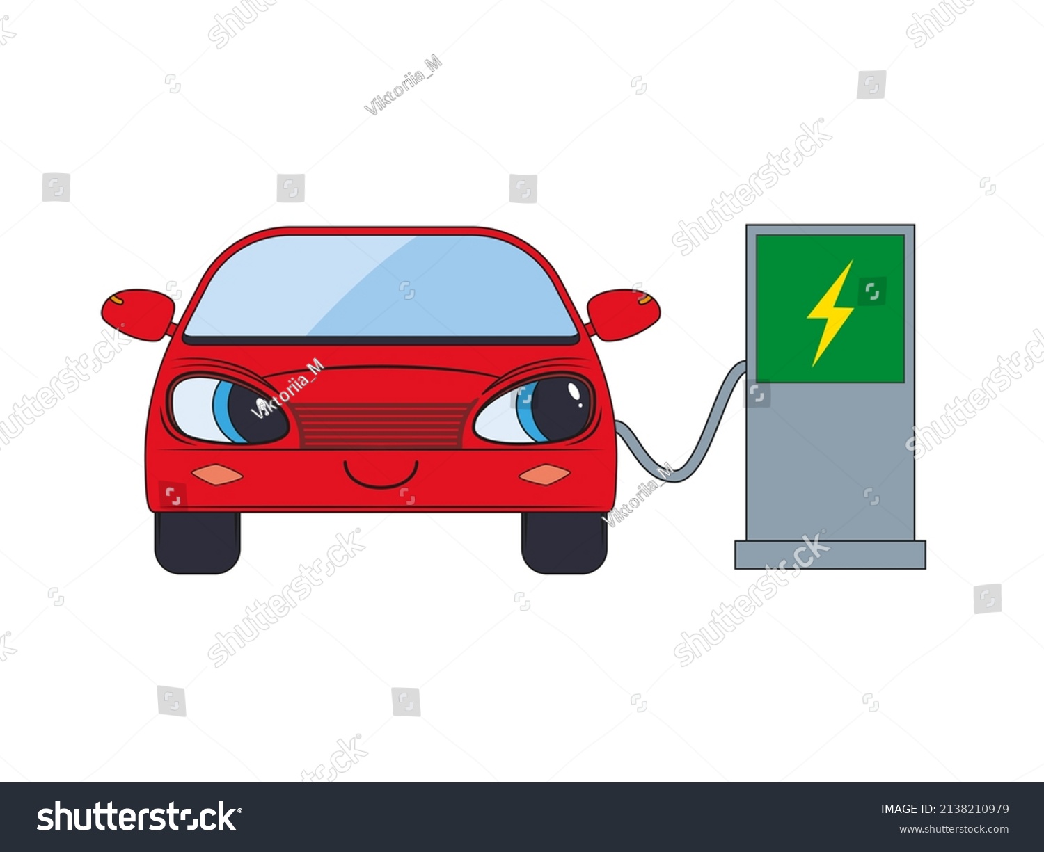 Process Charging Electric Car Eco Friendly Stock Vector (Royalty Free ...