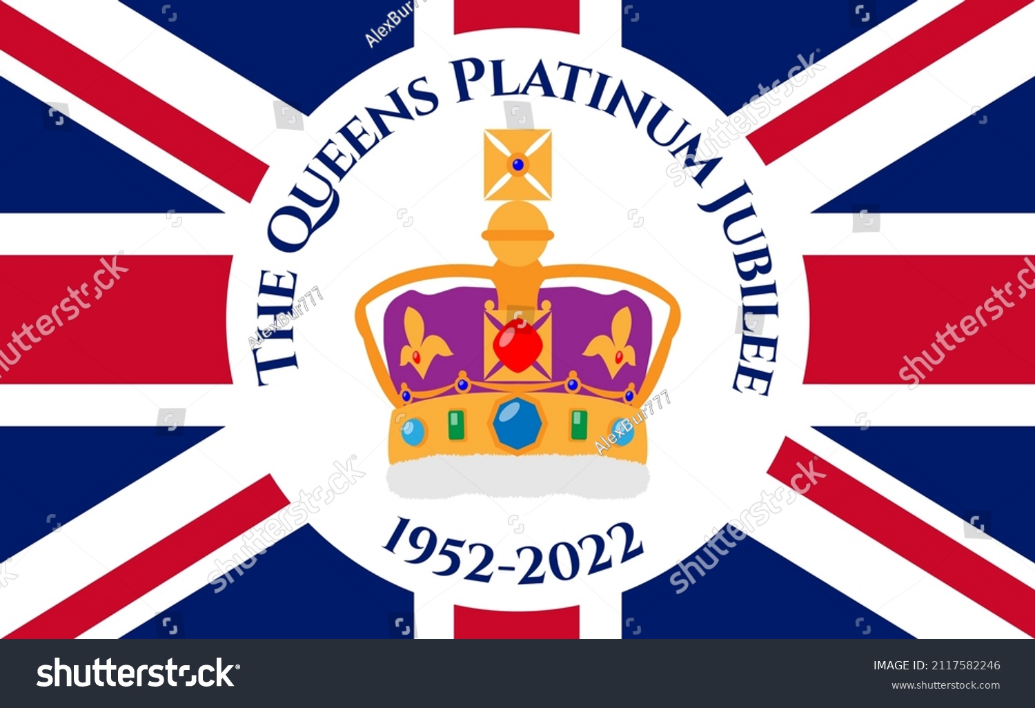 SVG of The Queen's Platinum Jubilee celebration background with crown and the Union Jack on background svg