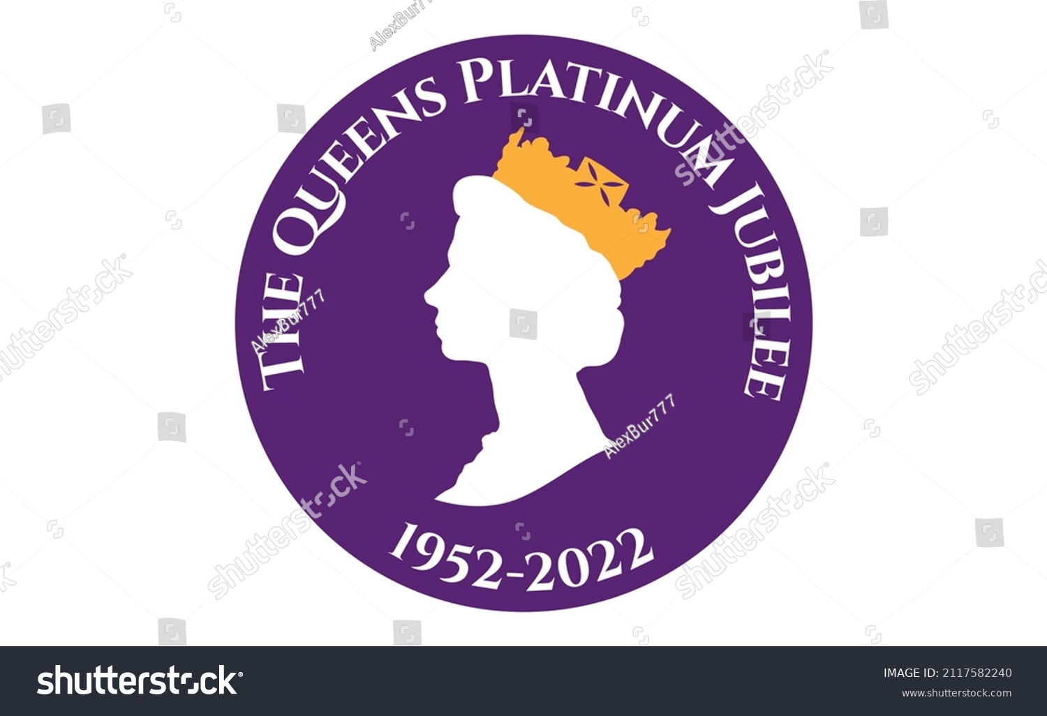 SVG of The Queen's Platinum Jubilee celebration background with side profile of Queen svg