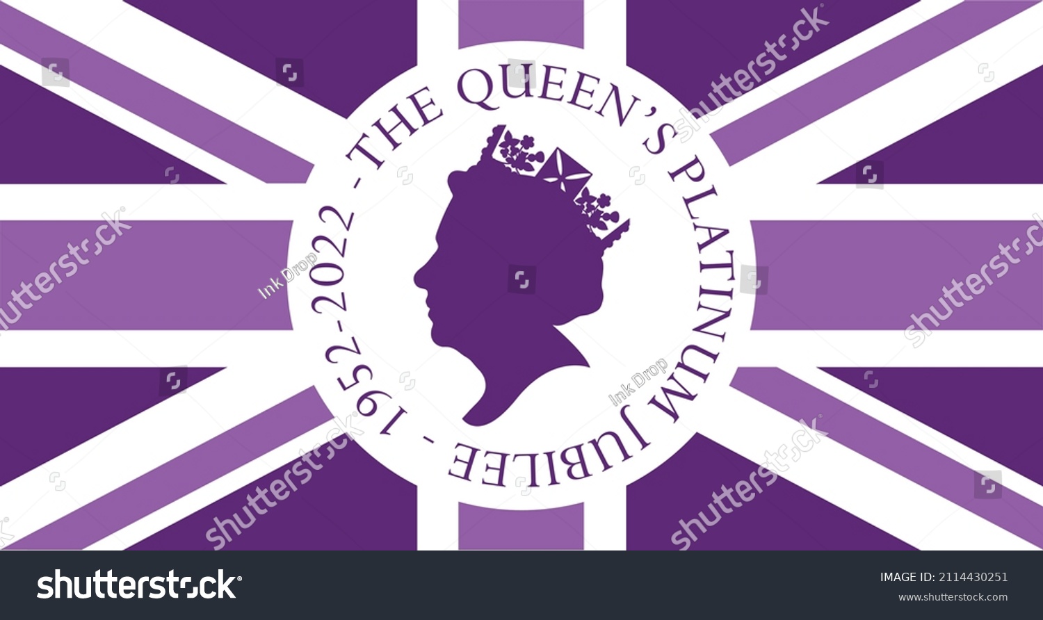SVG of The Queen's Platinum Jubilee celebration background with side profile of Queen Elizabeth svg