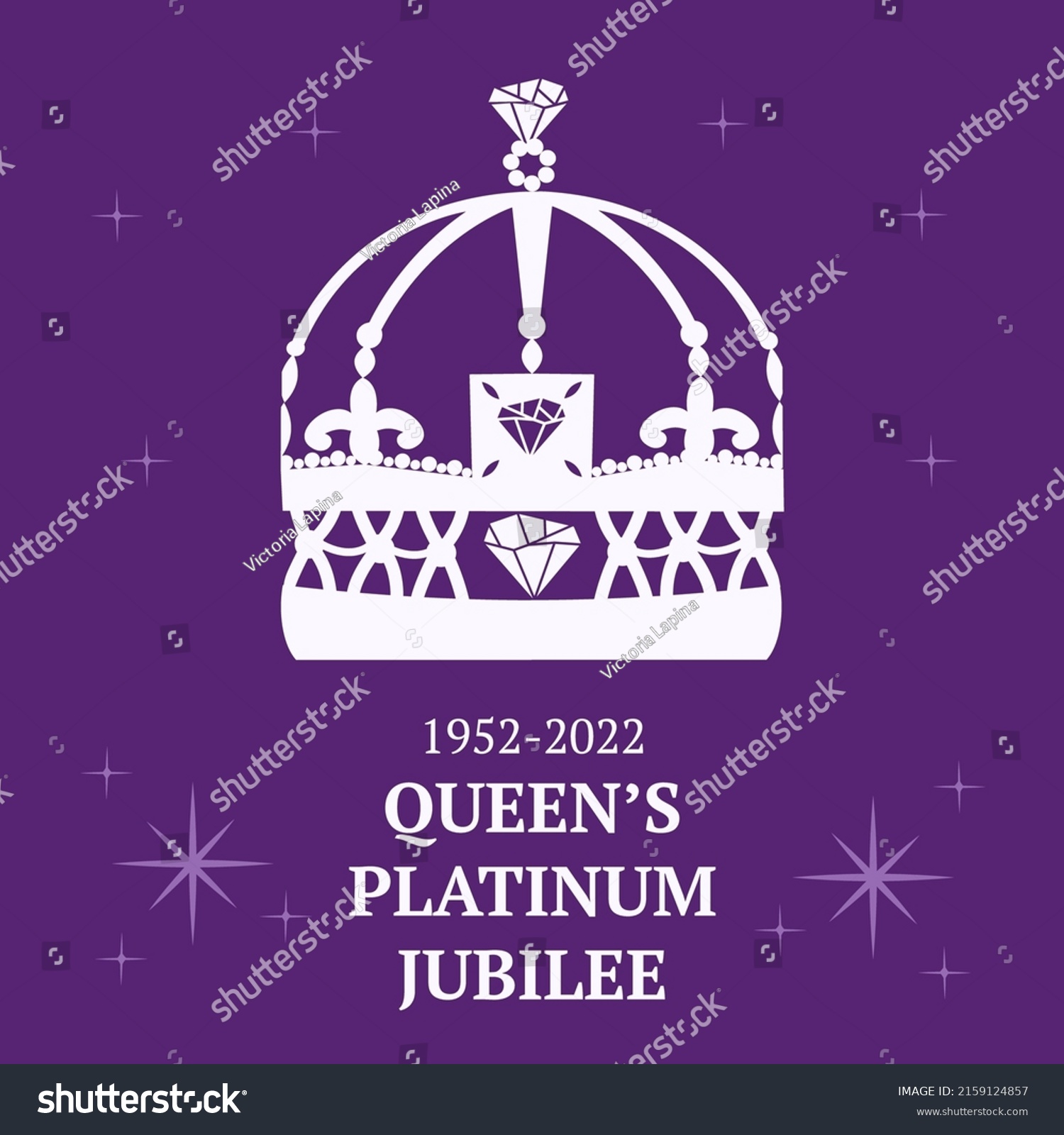 SVG of The Queen's Platinum Jubilee celebration banner of crown. Vector illustration for banners, flayers, social media, stickers, greeting cards. svg