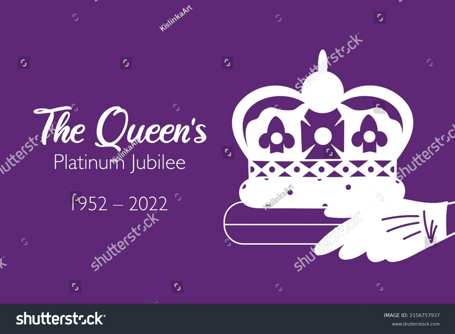 SVG of The Queen's Platinum Jubilee celebration banner Queen Elizabeth’s crown coronation 70 years. Ideal design for banners, flayers, social media, stickers, greeting cards.  svg