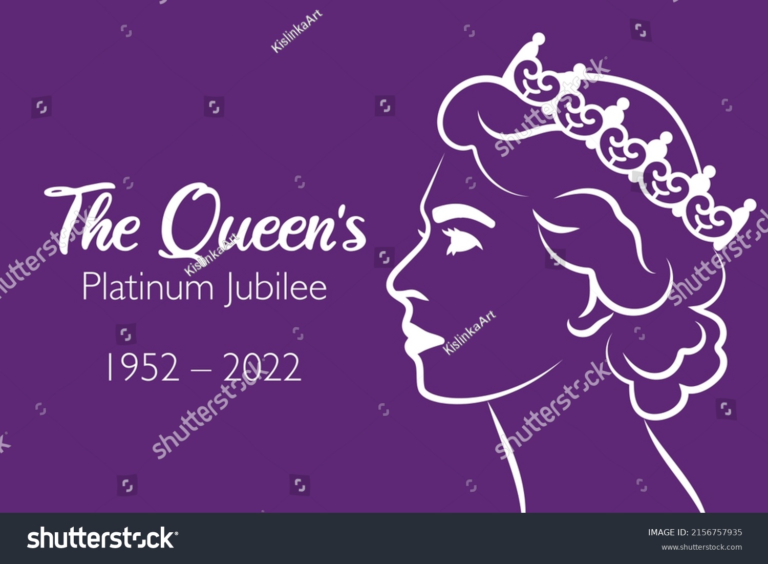 SVG of The Queen's Platinum Jubilee celebration banner with side profile of Queen Elizabeth in crown 70 years. Ideal design for banners, flayers, social media, stickers, greeting cards. 
 svg