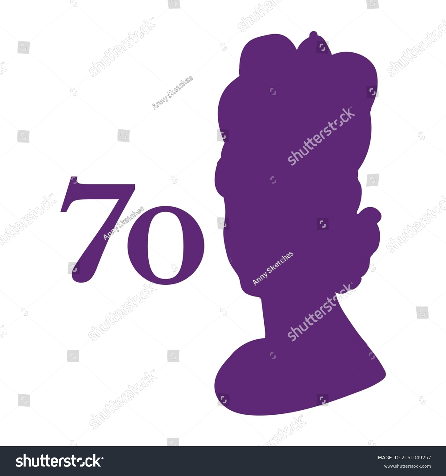 SVG of The Queen's Platinum Jubilee celebration poster with silhouette of Queen Elizabeth on flag background. Vector illustration for Her Majesty The Queen on her 70 years of service 1952 - 2022 svg