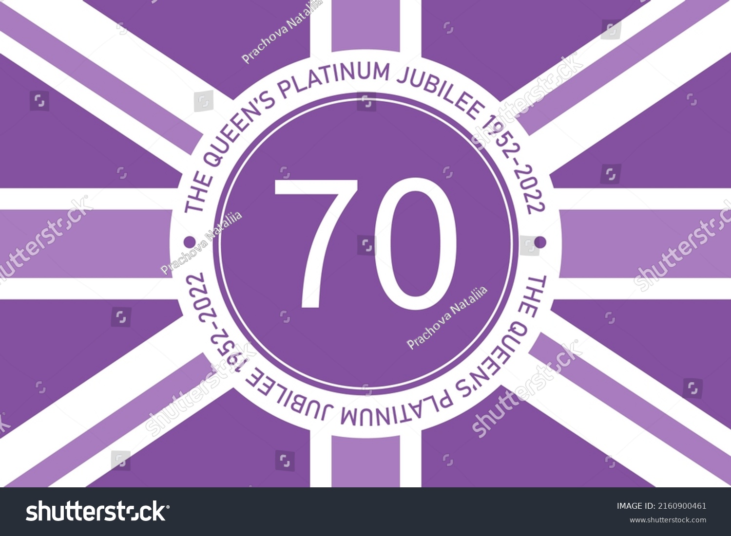 SVG of The Queen's Platinum Jubilee celebration sign with union jack flag in purple color. Vector flat illustration. Design for greeting  card, banner, flyer svg