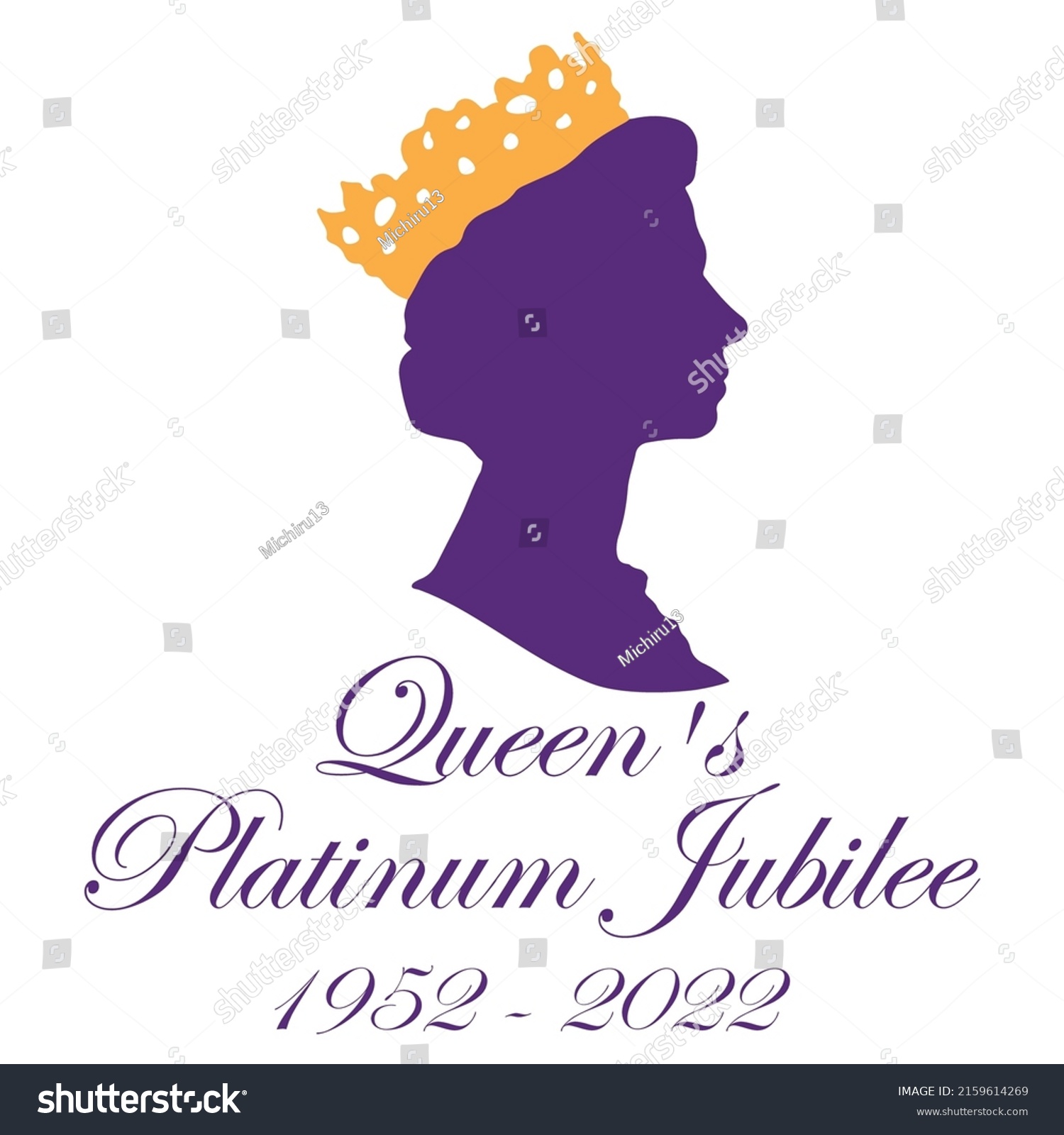 SVG of The Queen's Platinum Jubilee Celebrations with Queen Elizabeth's Side Profile svg