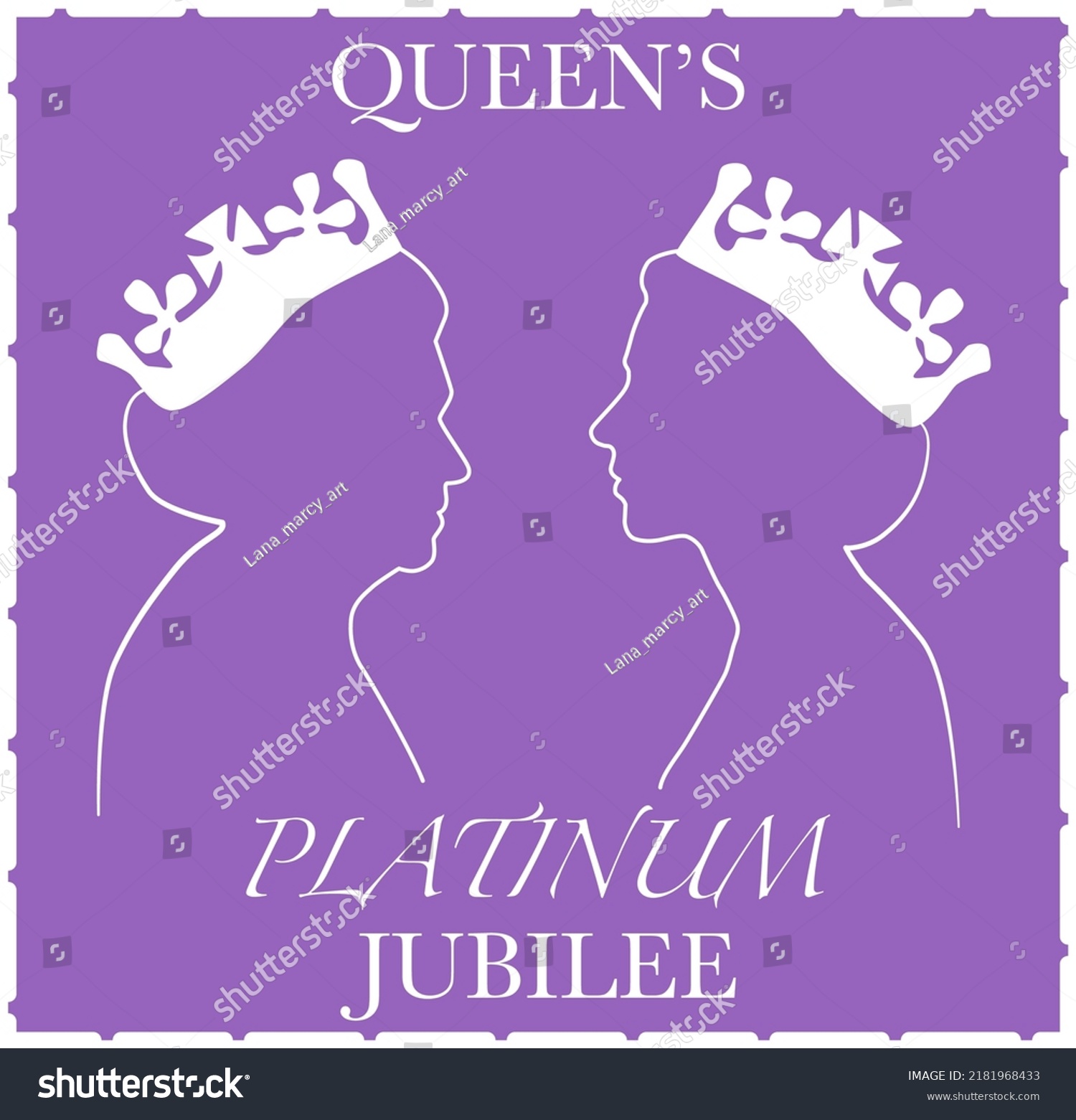 SVG of The Queen’s platinum jubilee poster. Side profiles of Queen Elizabeth. 70 years of service celebration.  svg