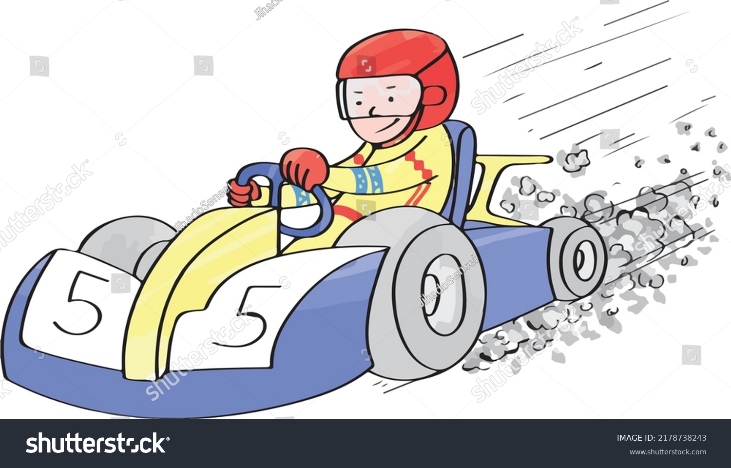 Racing Boy Driving Race Car Stock Vector (Royalty Free) 2178738243 ...