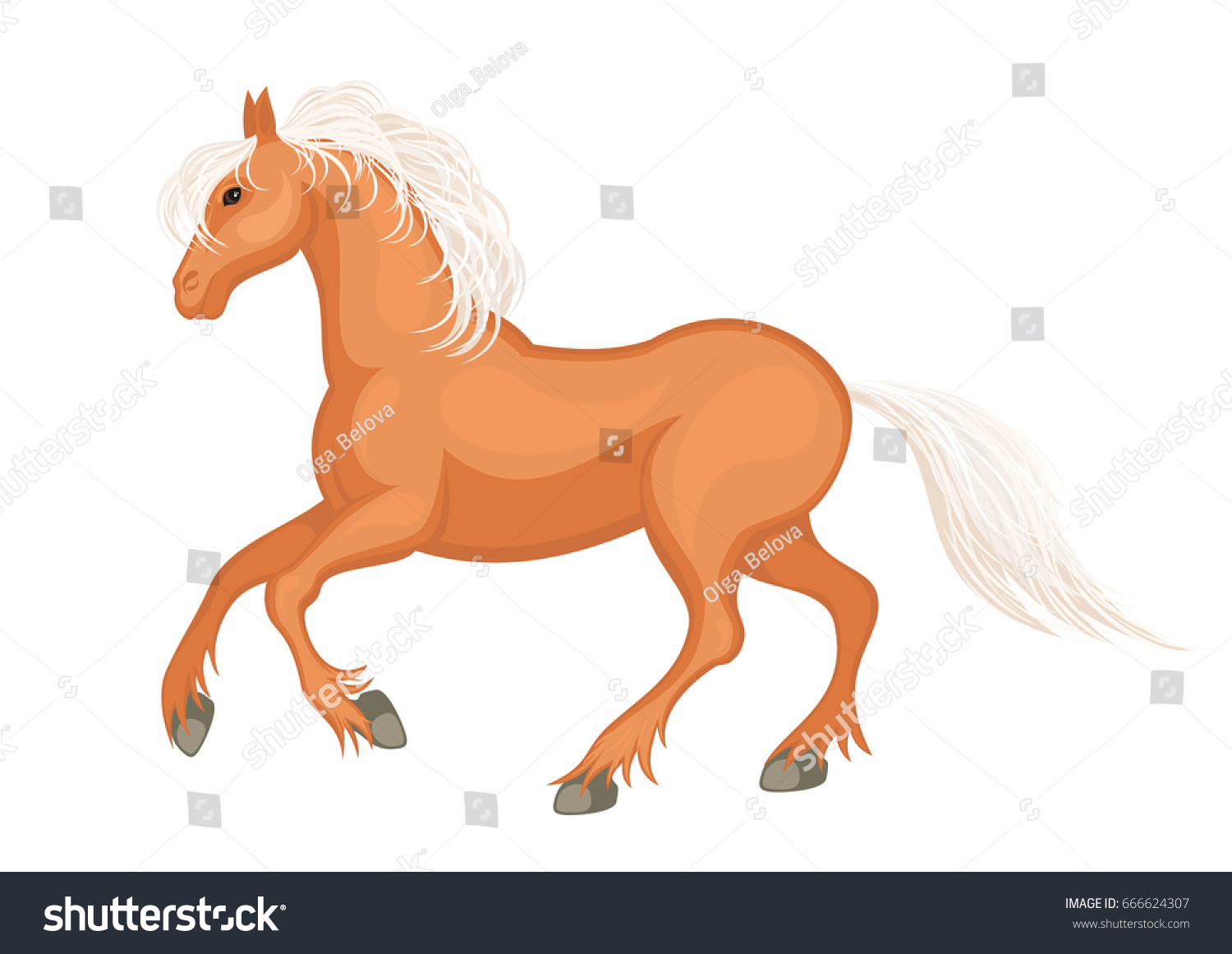 Realistic Image Beautiful Horse On White Stock Vector (Royalty Free ...