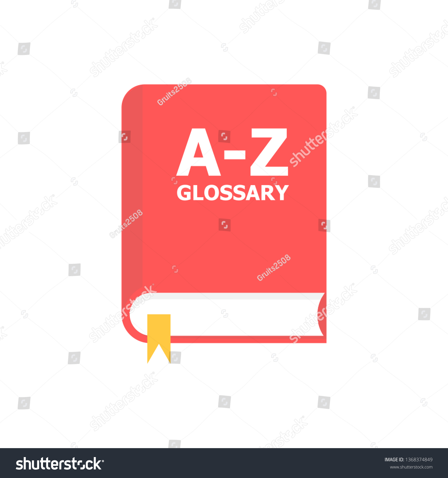 Red Book Az Glossary Depicted On Stock Vector (Royalty Free) 1368374849