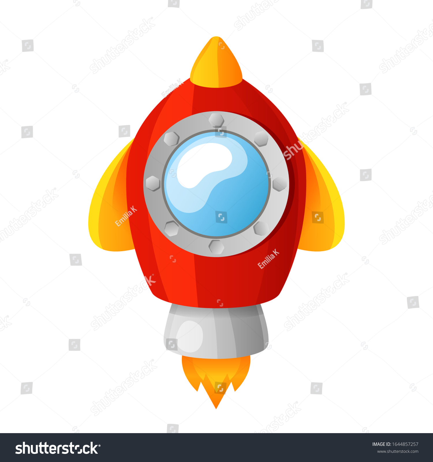 red rocket ship toy