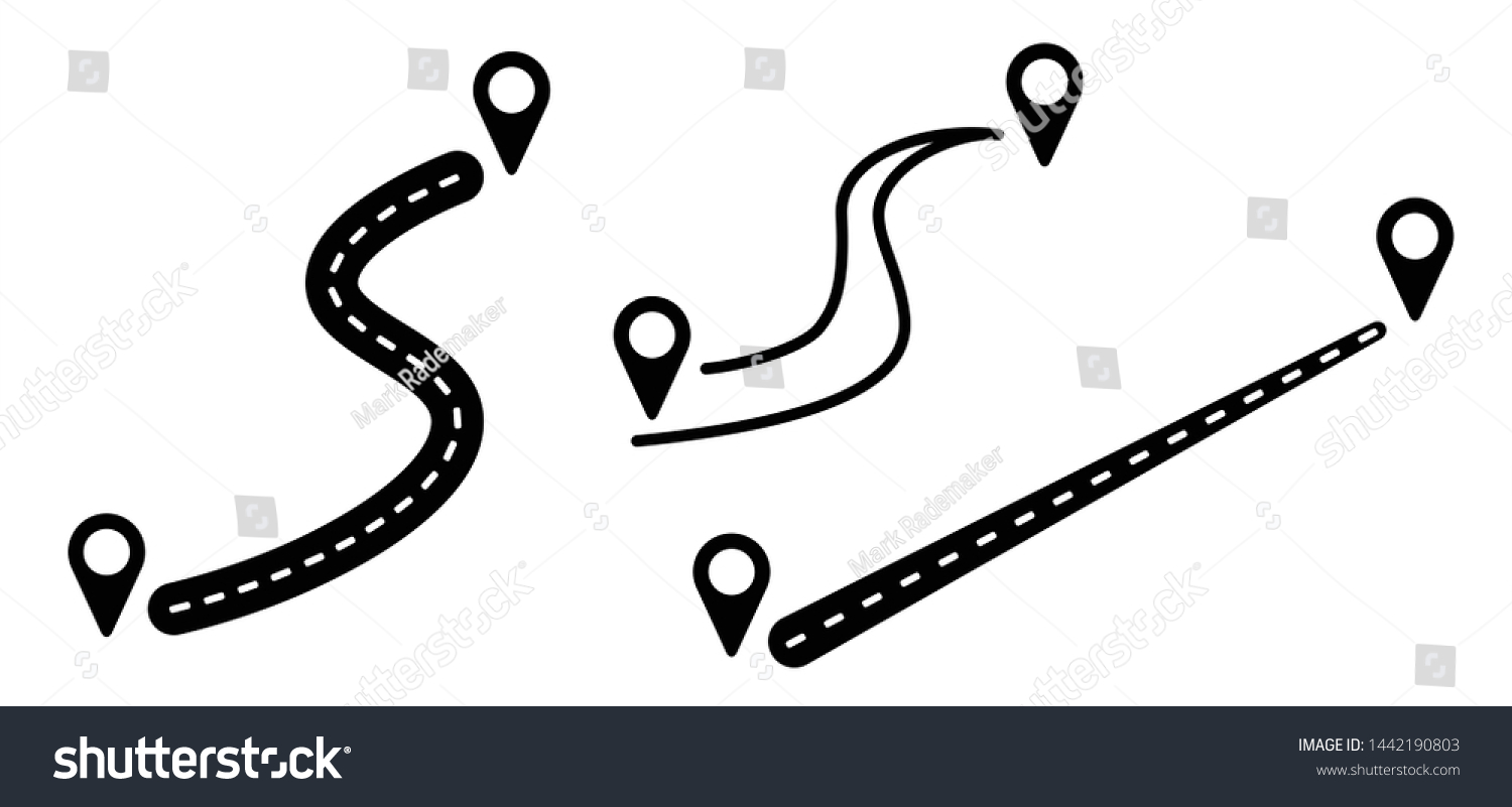 Stock Vector The Road Traffic From Point A To Point B Location Map Track Trace Pin Tracking Track Route Gps 1442190803 
