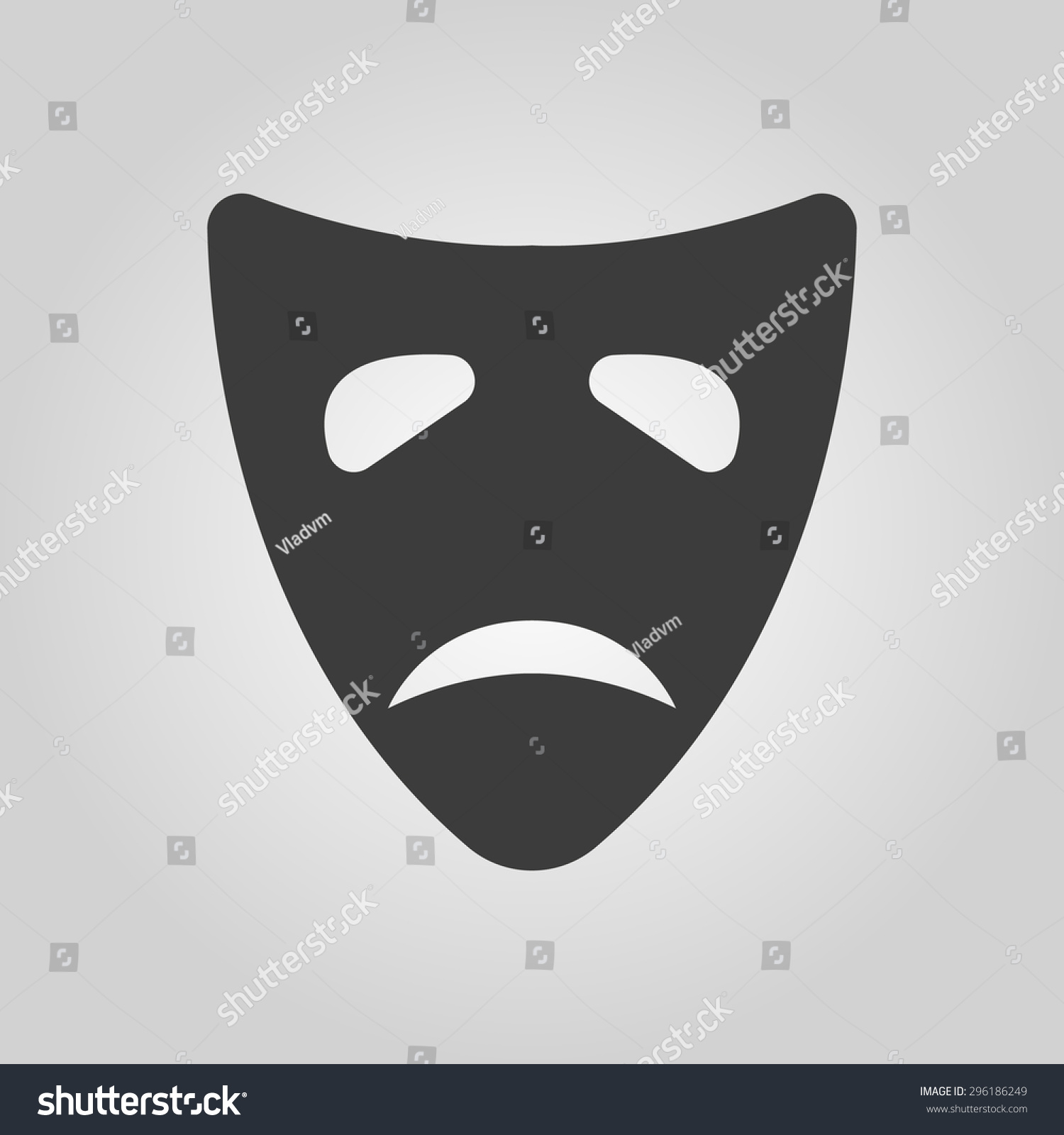 Sad Mask Icon Tragedy Theater Symbol Stock Vector (royalty Free 