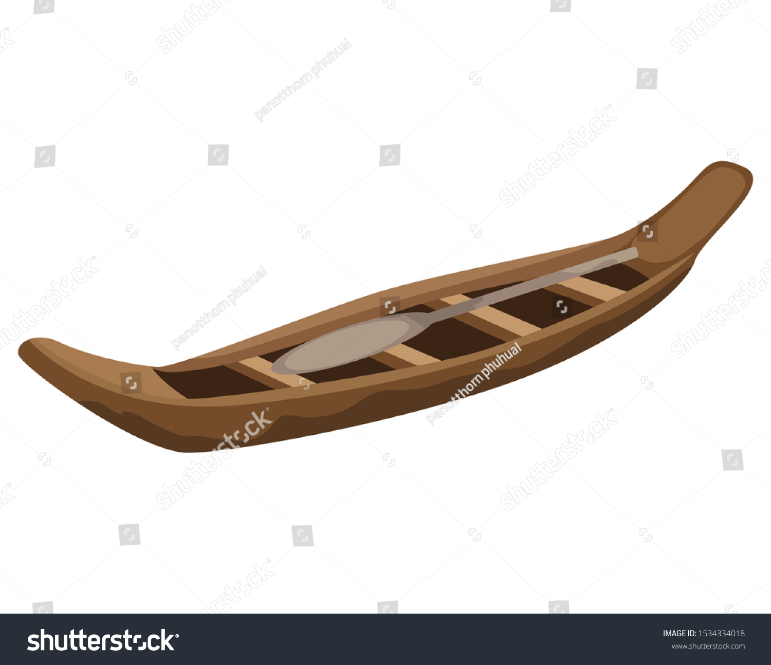 Sampan On White Background Vector Design Stock Vector (Royalty Free ...